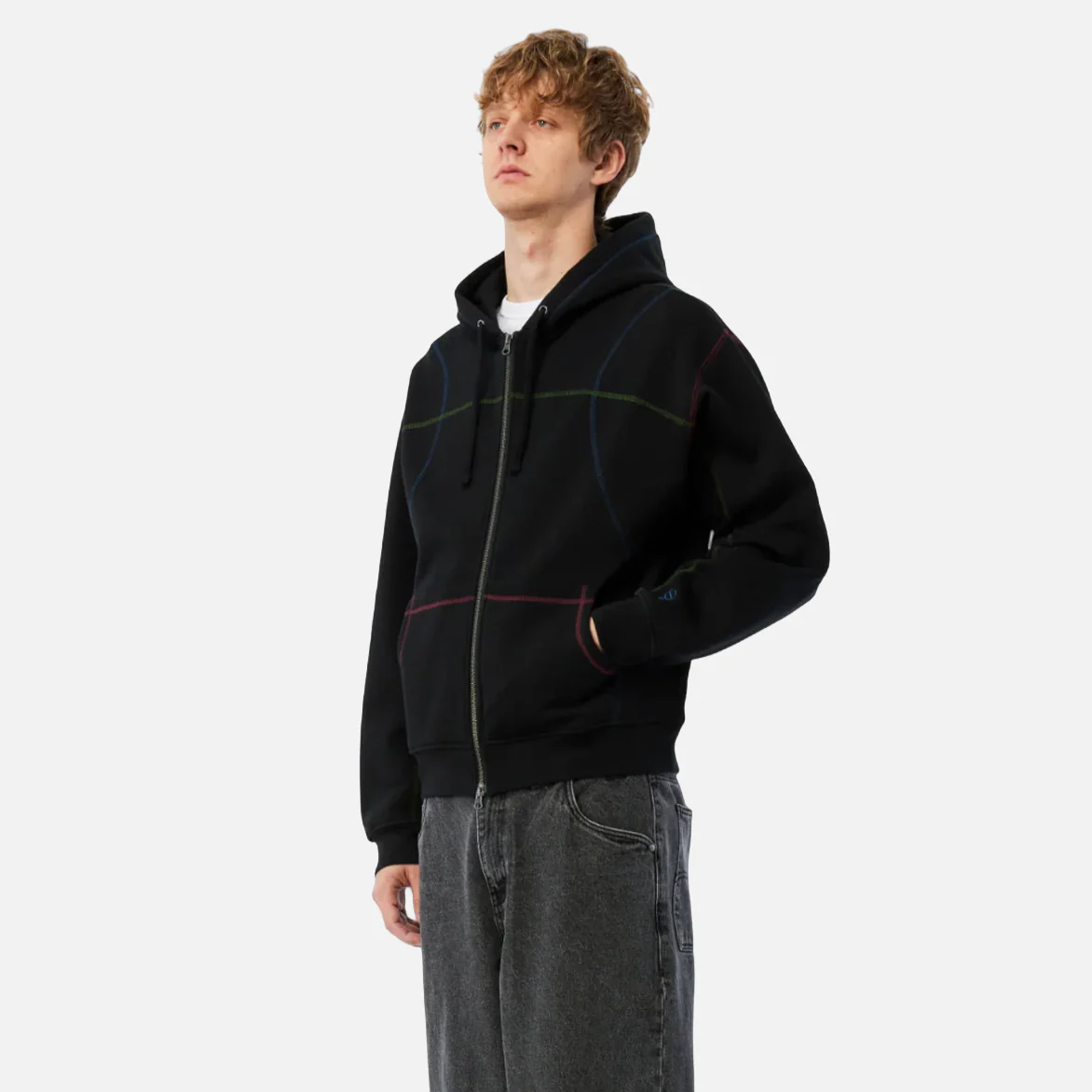 COURT ZIP HOODIE - BLACK / MULTI - Image 2