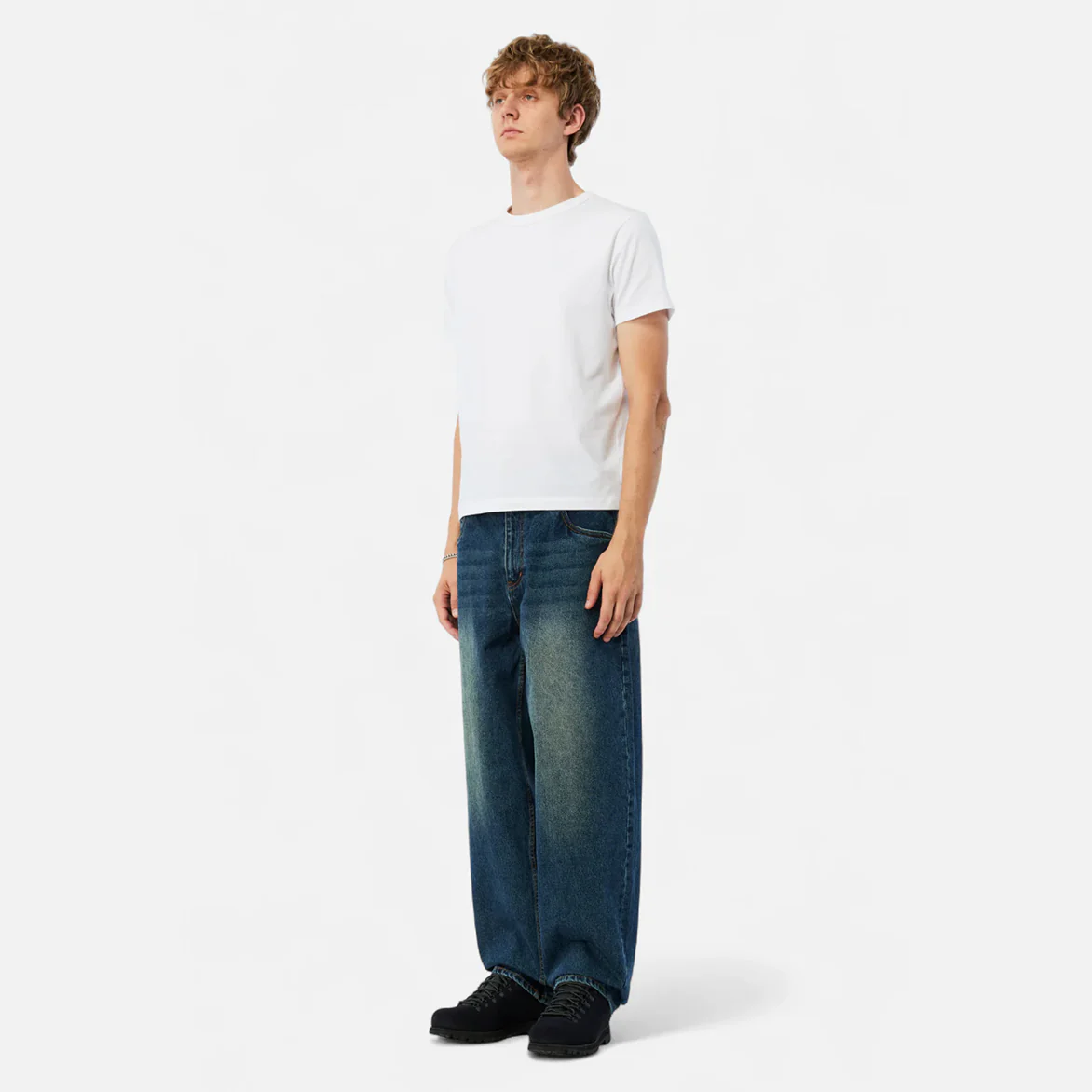 BAGGY DENIM PANTS - SANDBLASTED NIGHT INDIGO - Image 2