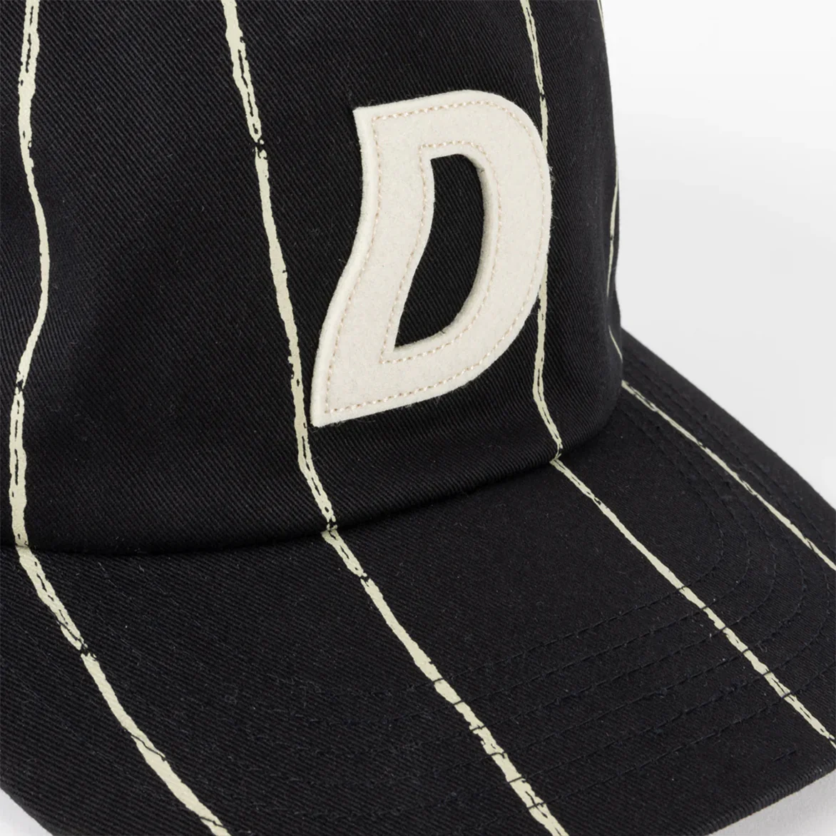 PINSTRIPED WORKER CAP - BLACK - Image 3