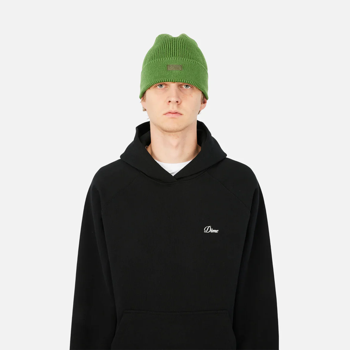 CURSIVE RIB BEANIE - KHAKI - Image 2