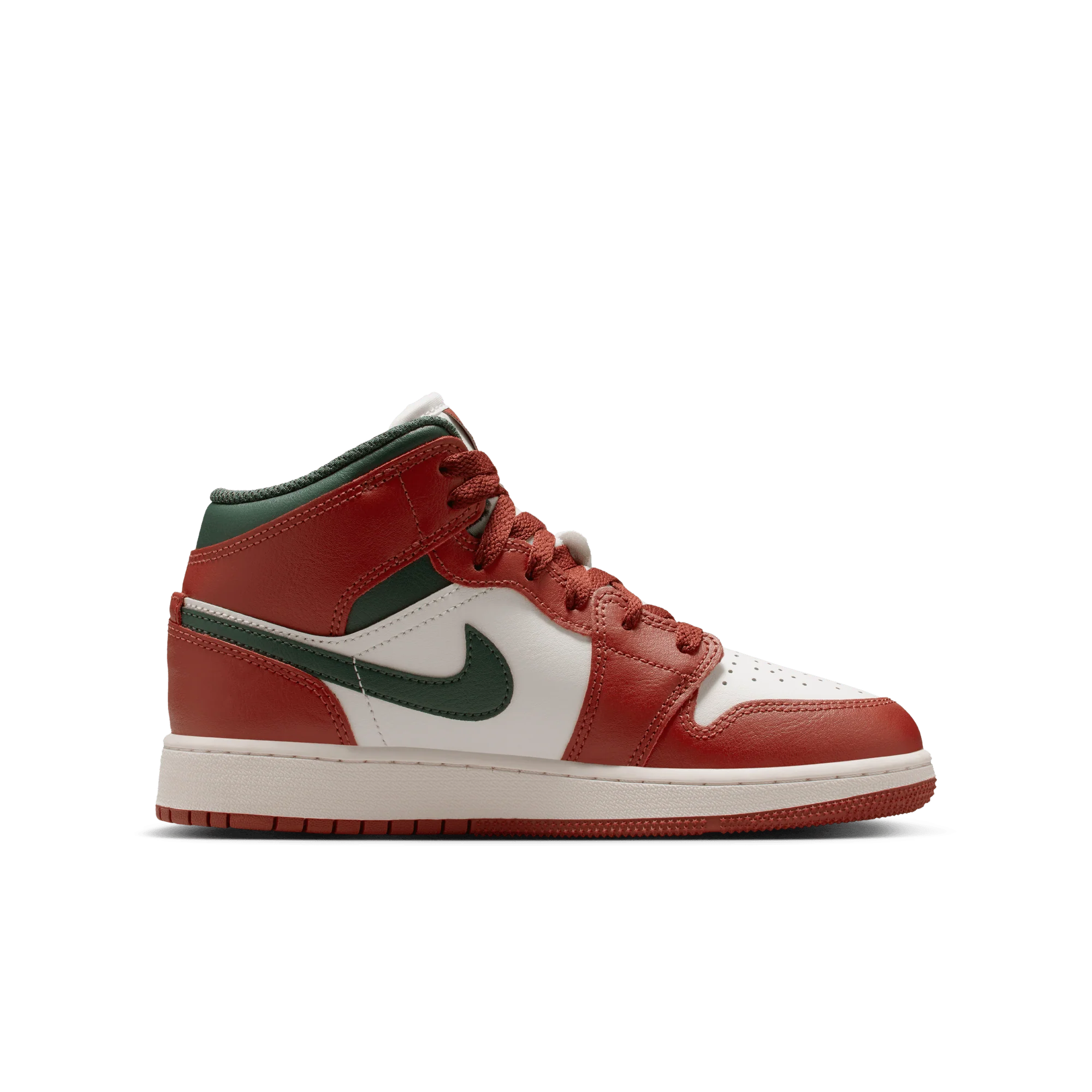 AIR JORDAN 1 MID (GS) - SAIL / REDSTONE / MIDNIGHT GREEN - Image 3
