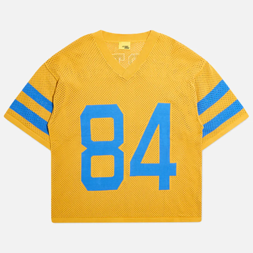 KNITTED MESH JERSEY - YELLOW / BLUE