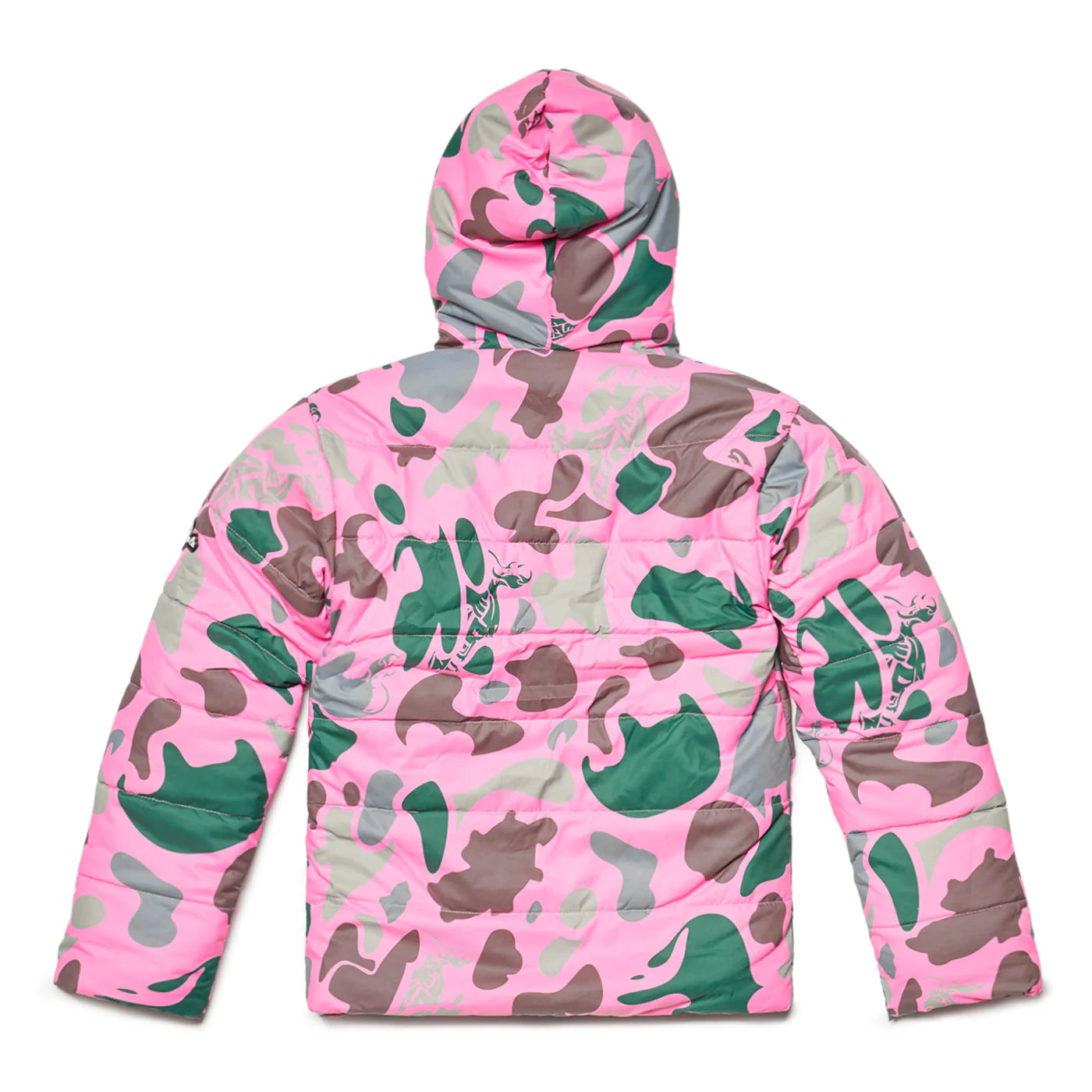 MILITARY CAMO PUFFER JACKET - PINK - Image 2