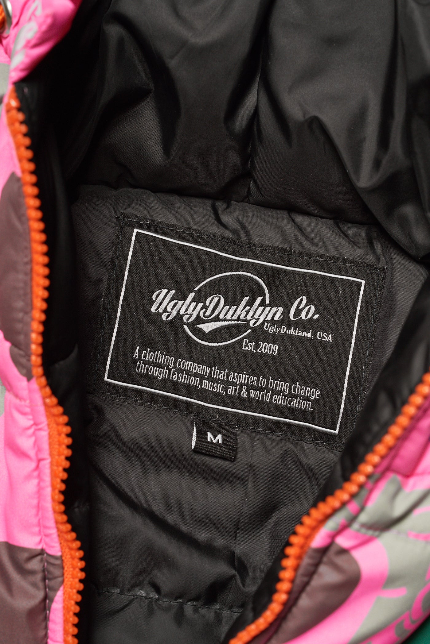 MILITARY CAMO PUFFER JACKET - PINK - Image 3