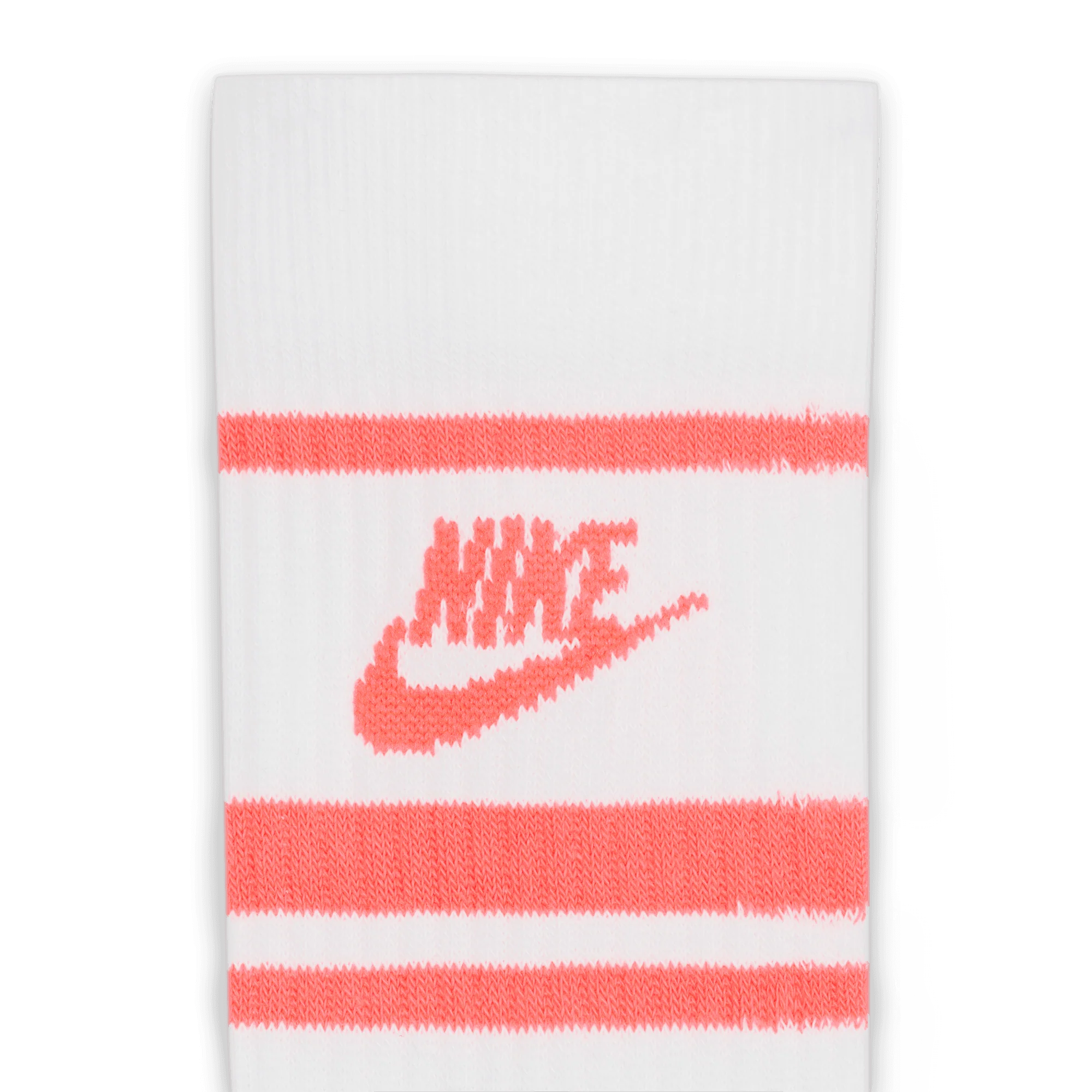 EVERYDAY ESSENTIAL SOCKS (3 PACK) - WHITE / HOT PUNCH - Image 4