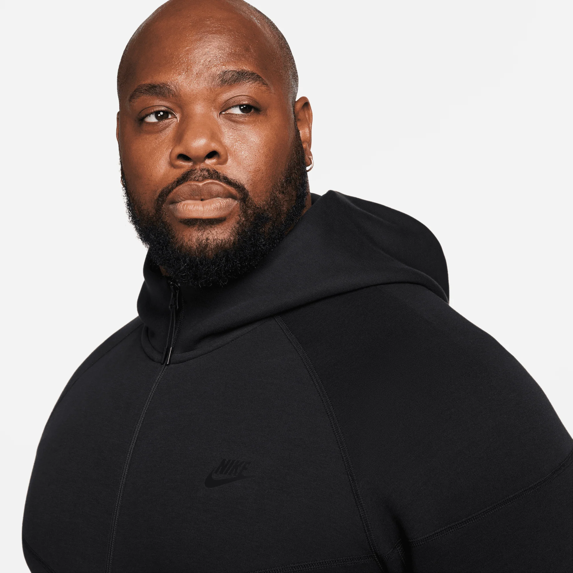 TECH FLEECE FULL-ZIP HOODIE - BLACK - Image 11
