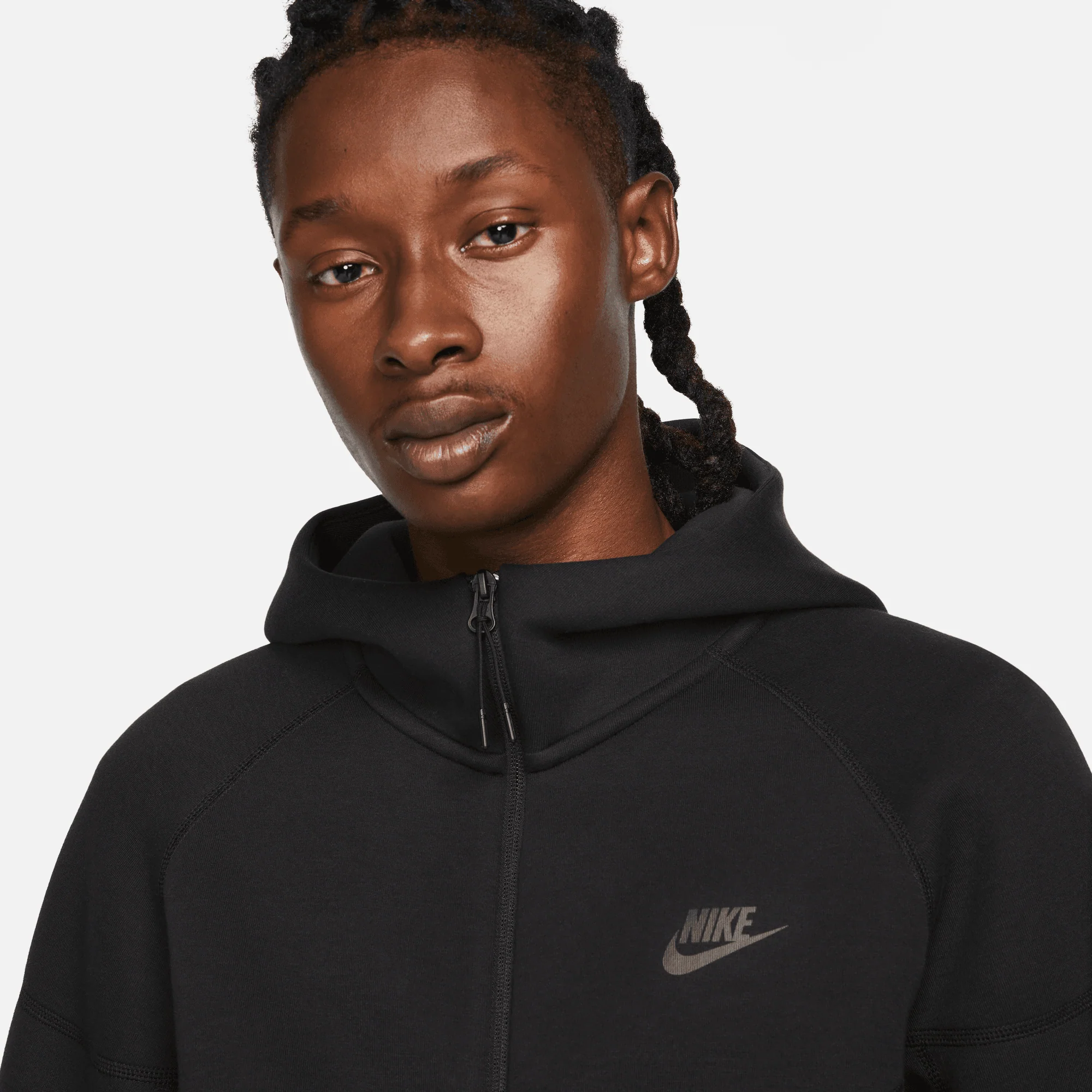 TECH FLEECE FULL-ZIP HOODIE - BLACK - Image 3