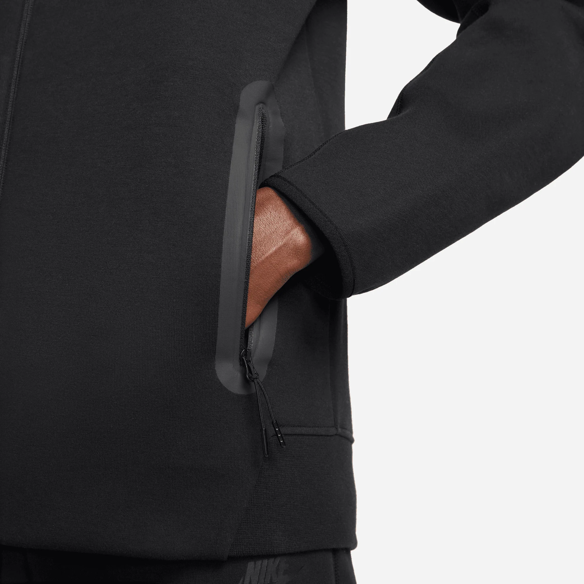 TECH FLEECE FULL-ZIP HOODIE - BLACK - Image 5