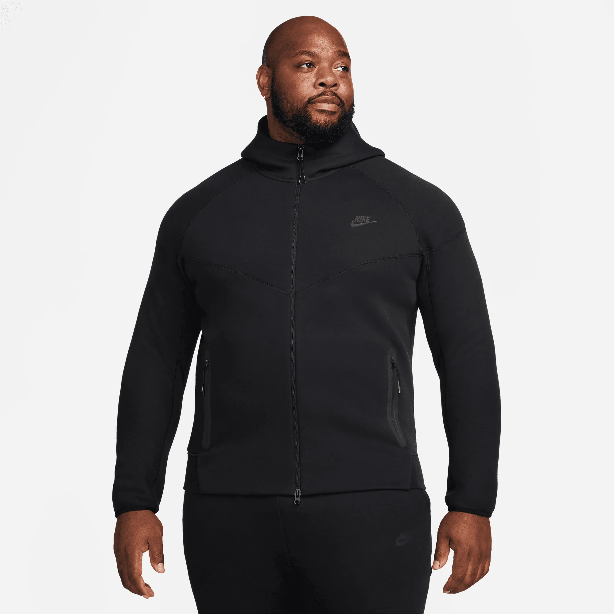 TECH FLEECE FULL-ZIP HOODIE - BLACK - Image 9