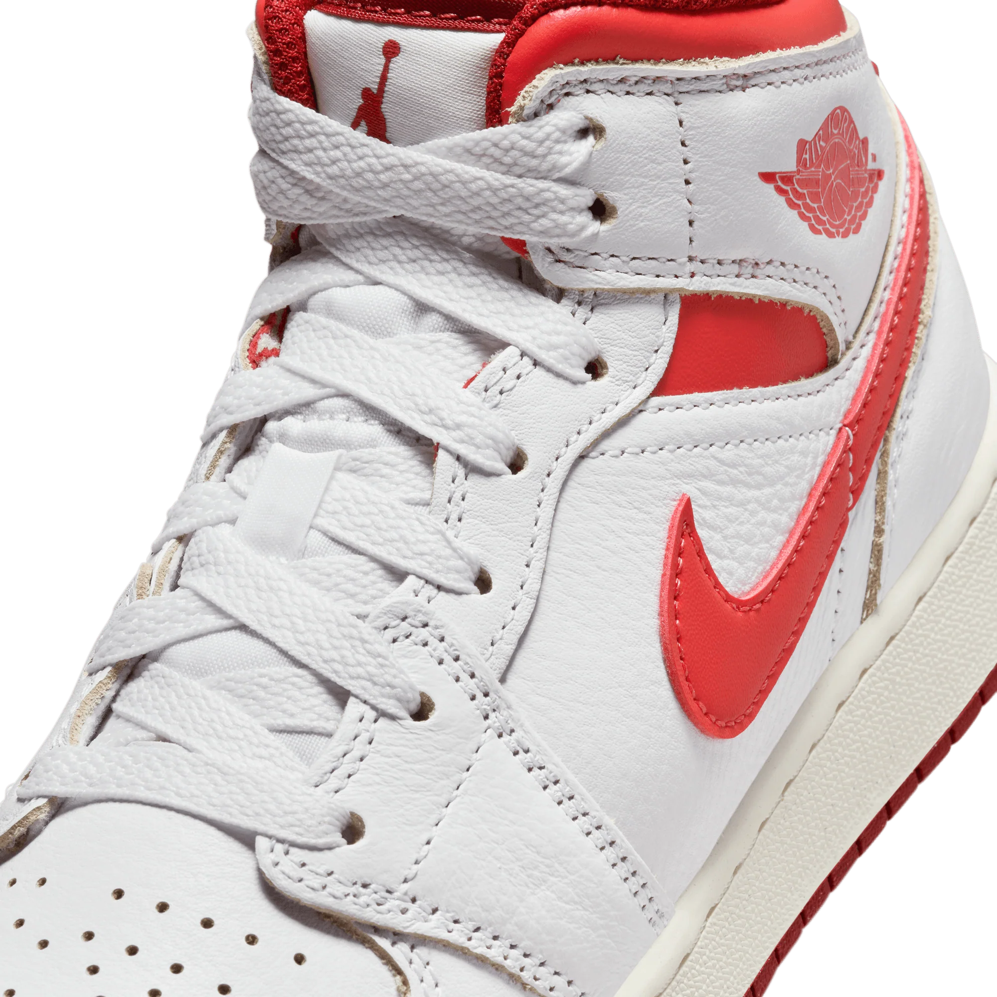AIR JORDAN 1 MID SE (GS) - WHITE / LOBSTER - Image 10