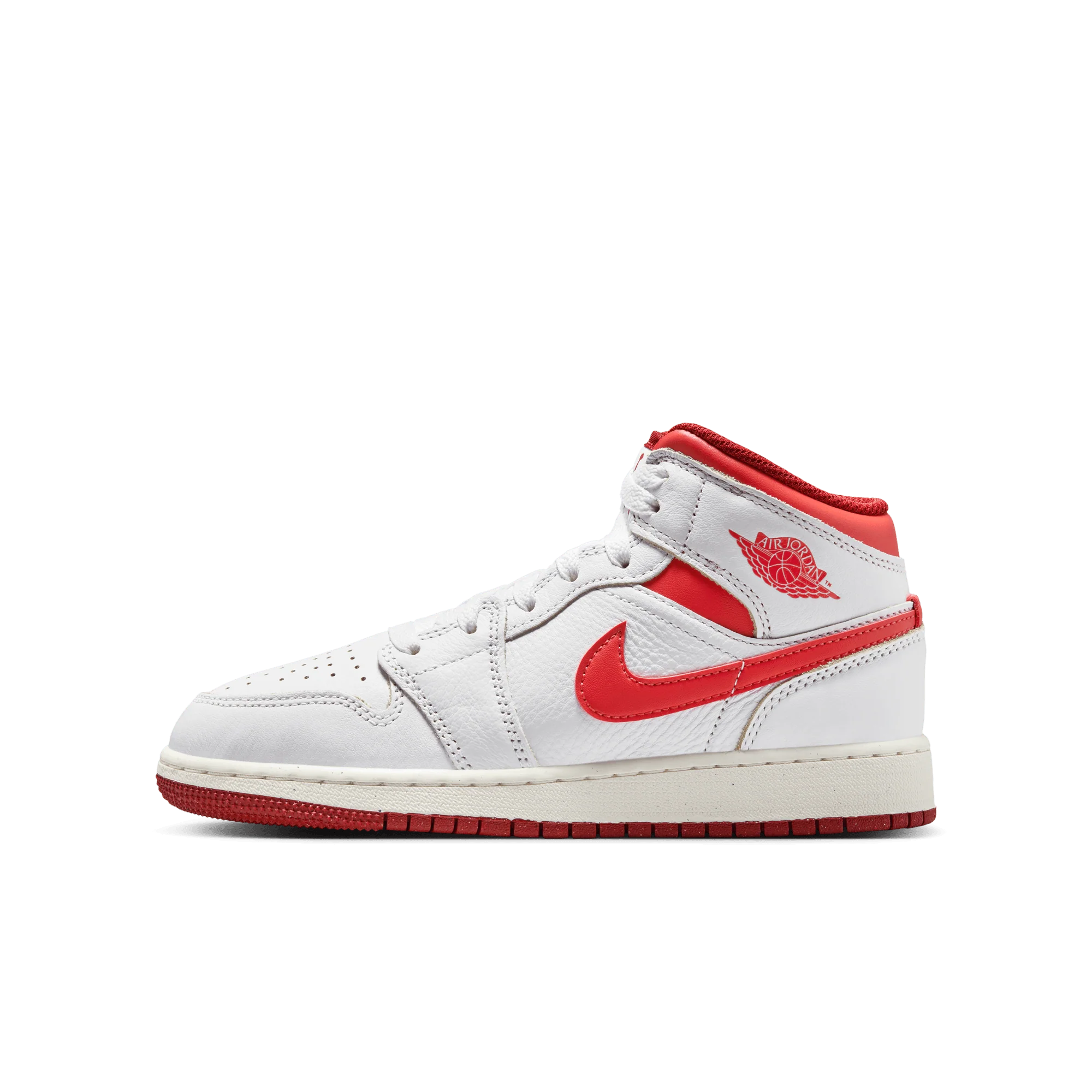 AIR JORDAN 1 MID SE (GS) - WHITE / LOBSTER - Image 5