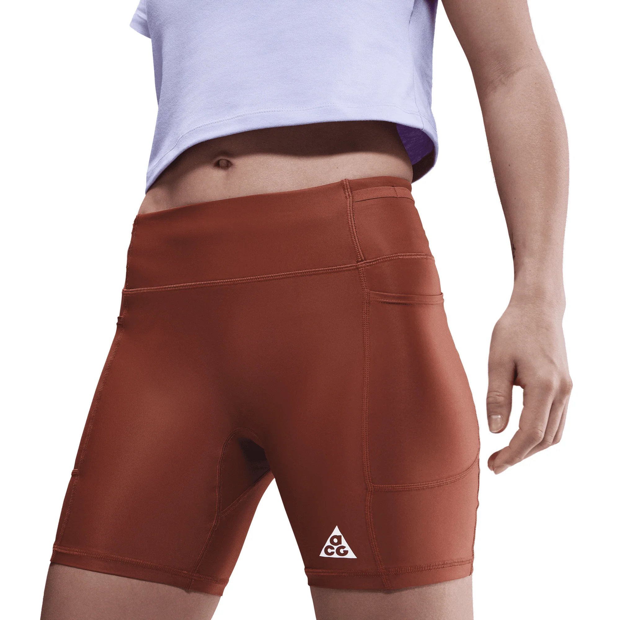 WMNS ACG DRI-FIT ADV MID-RISE 6" TREE FROG SHORTS - CINNAMON