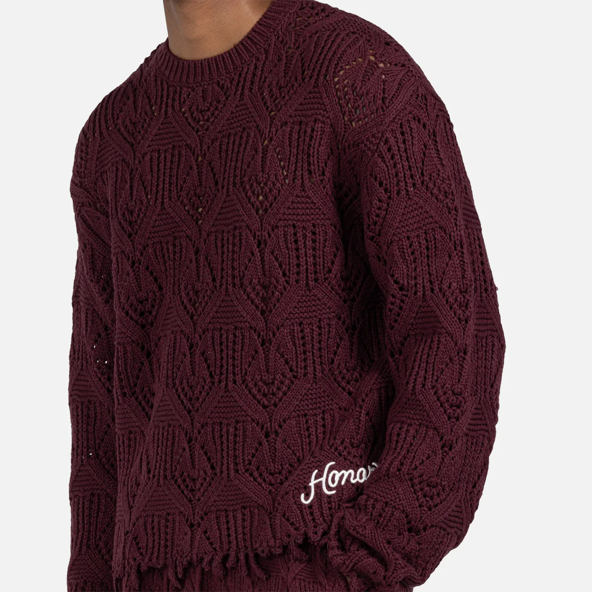 CABLE SWEATER - BERRY - Image 4