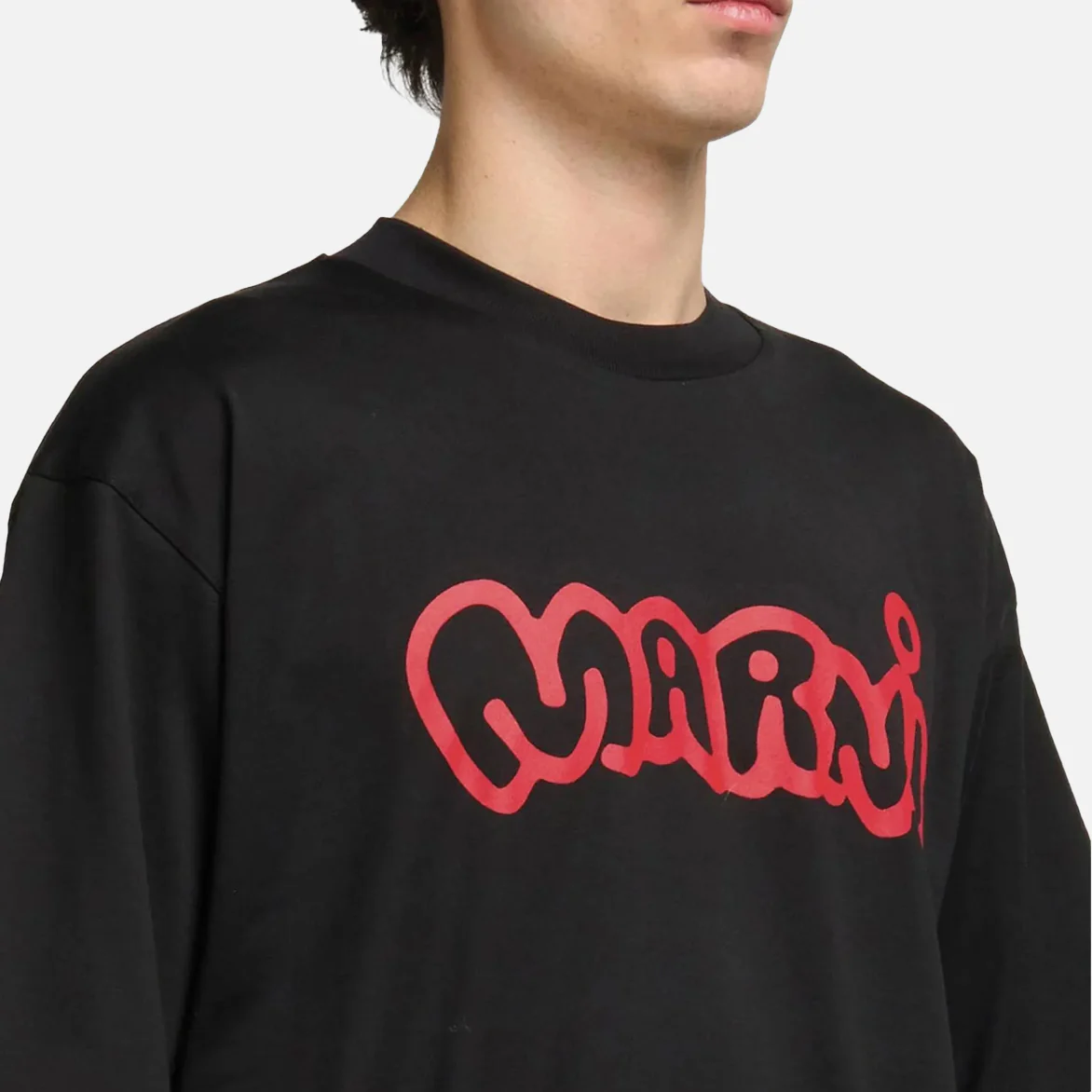 MARNI RELAXED LOGO TEE - BLACK - Image 2