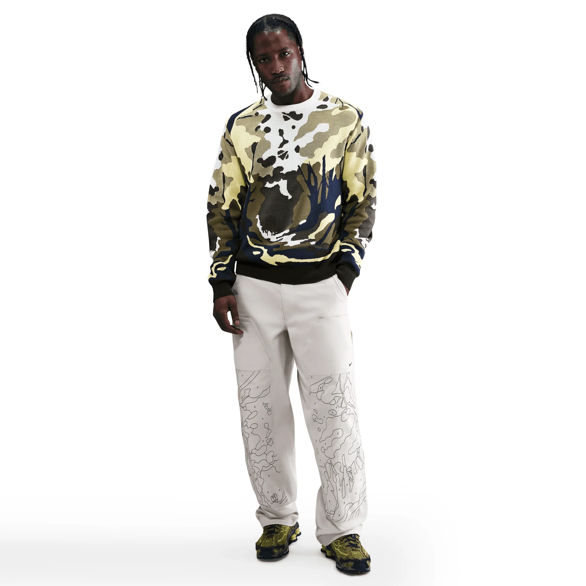 NIKE LIFE WILDERNESS SWEATER - SAIL / SOFT YELLOW - Image 4