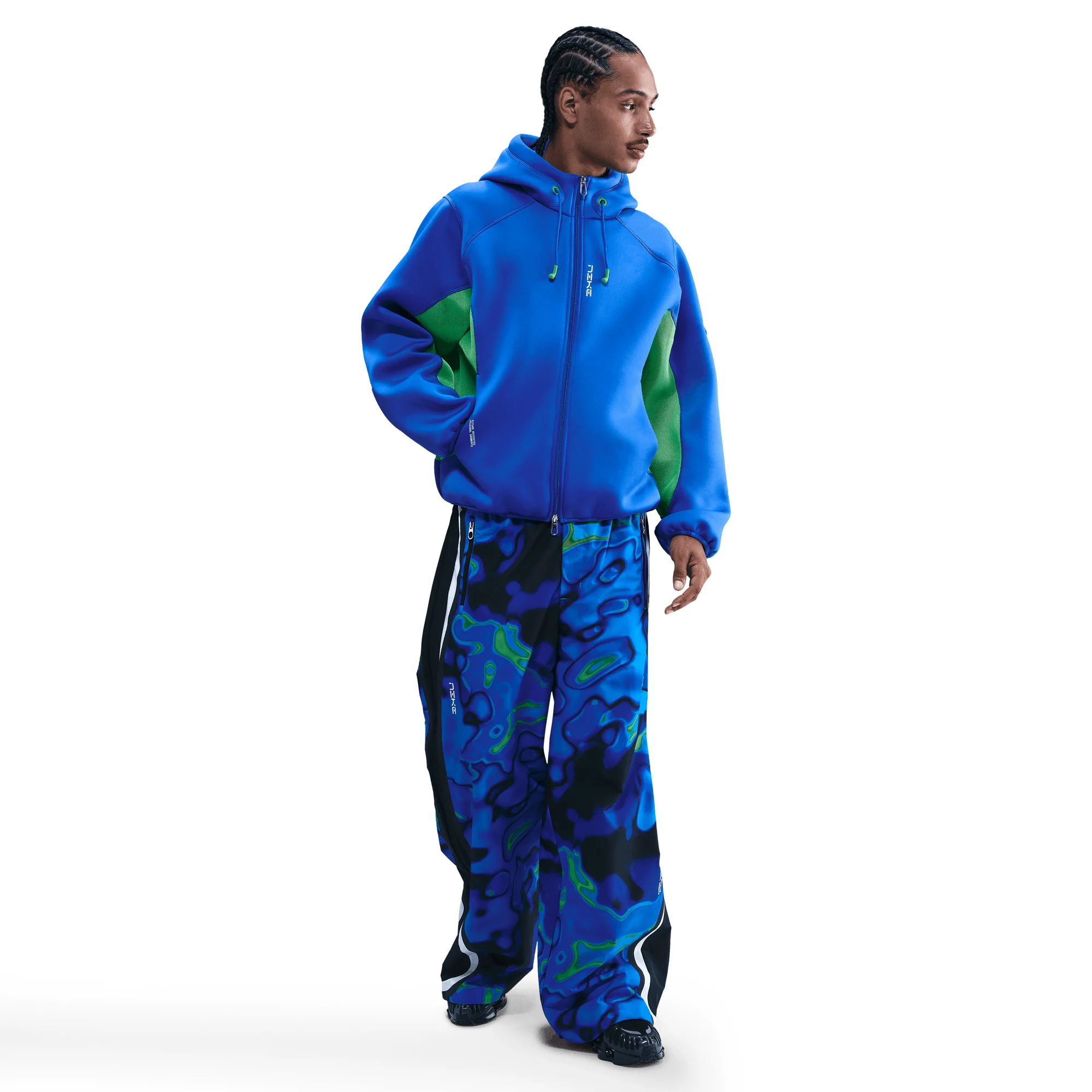 PROJECT F.R.O.G FULL ZIP HOODIE - HYPER ROYAL / GREEN SHOCK - Image 4