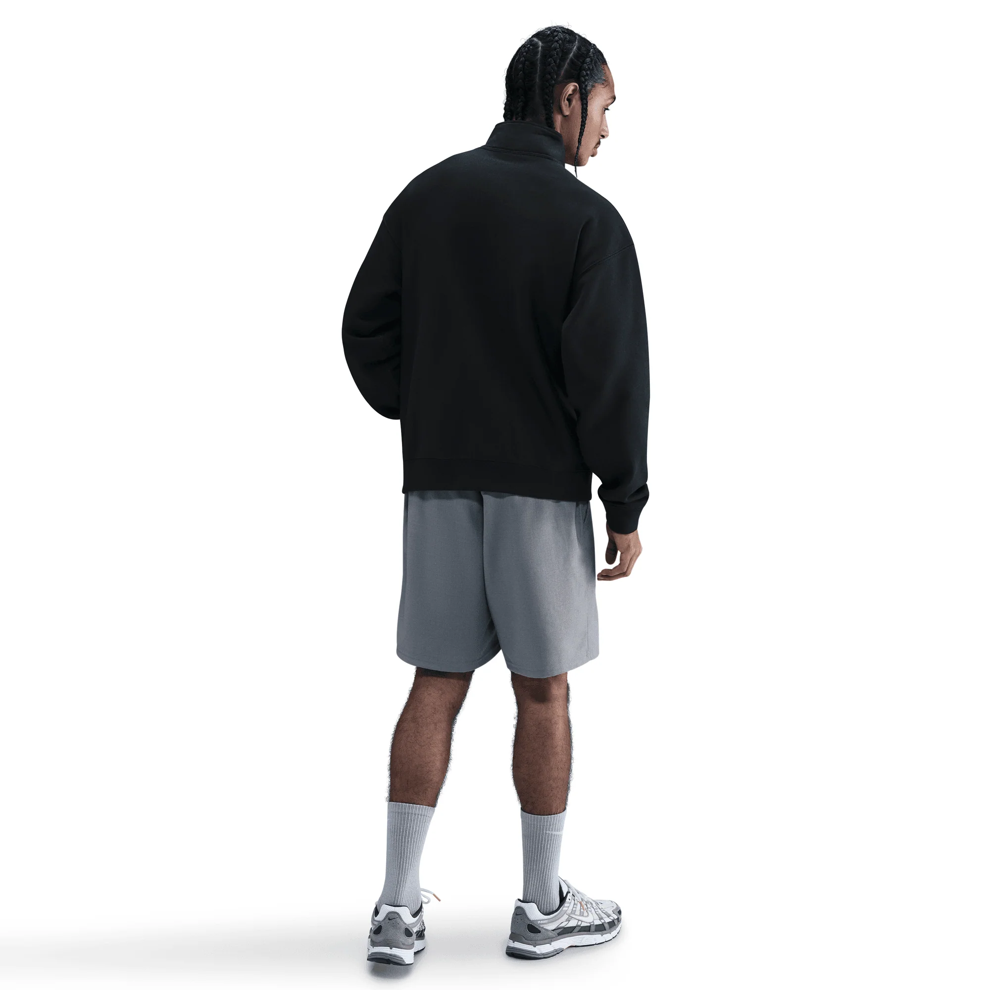 SOLO SWOOSH FLEECE 1/4 ZIP TOP - BLACK - Image 5