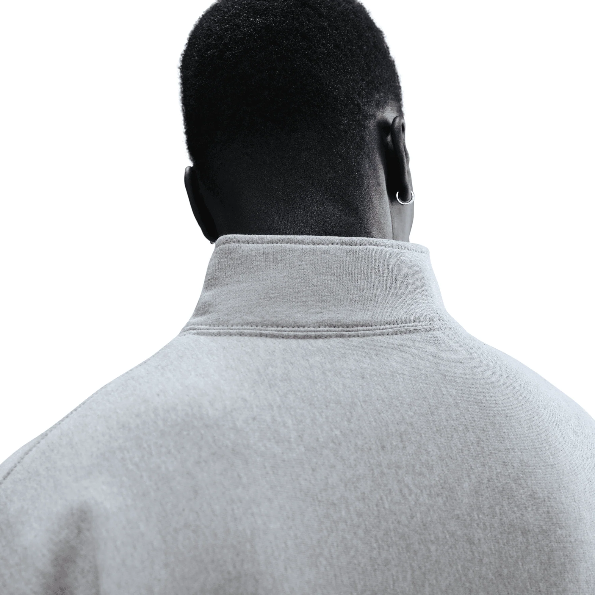 SOLO SWOOSH FLEECE 1/4 ZIP TOP - DARK GREY HEATHER - Image 2