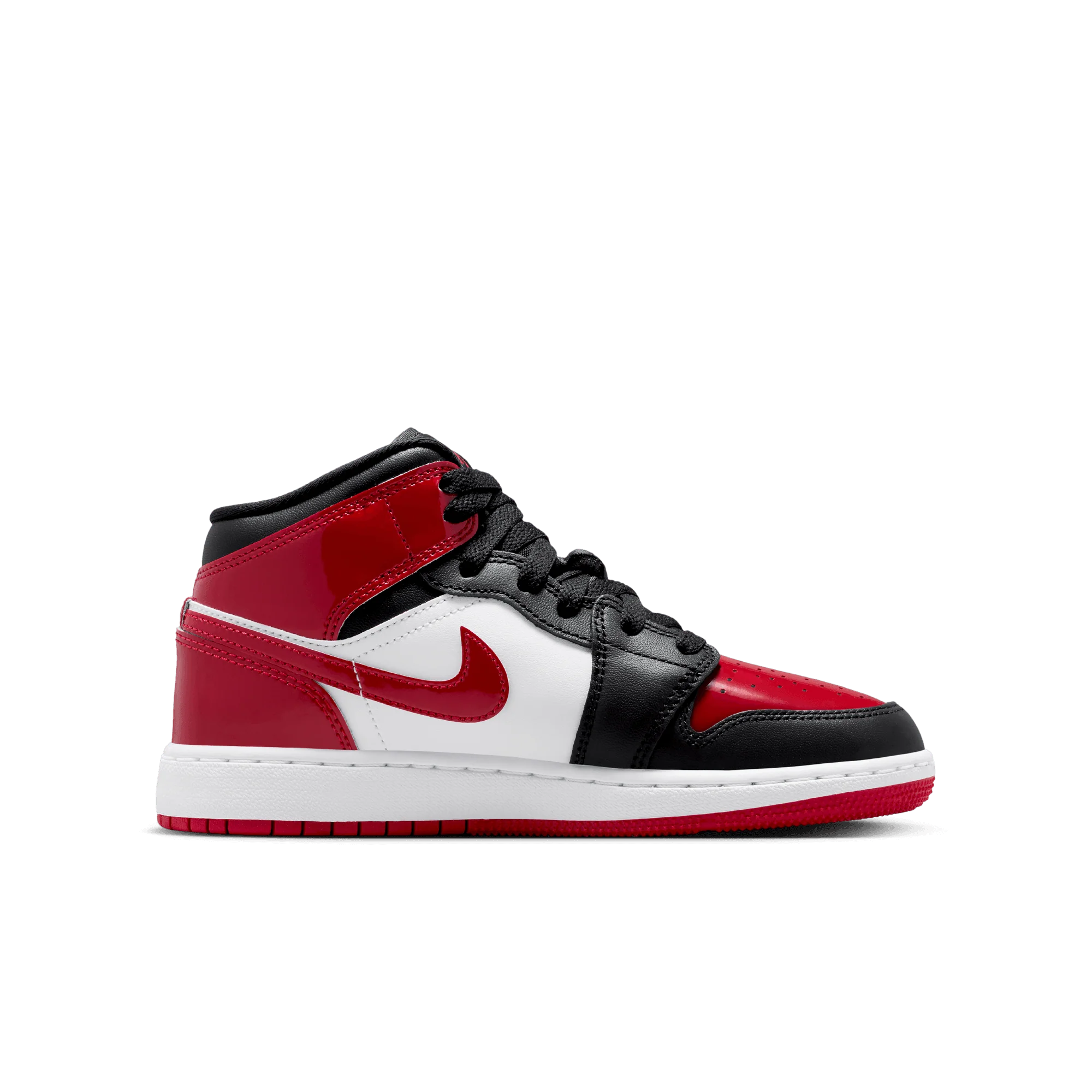 AIR JORDAN 1 MID SE (GS) "PATENT BRED TOE" - Image 3