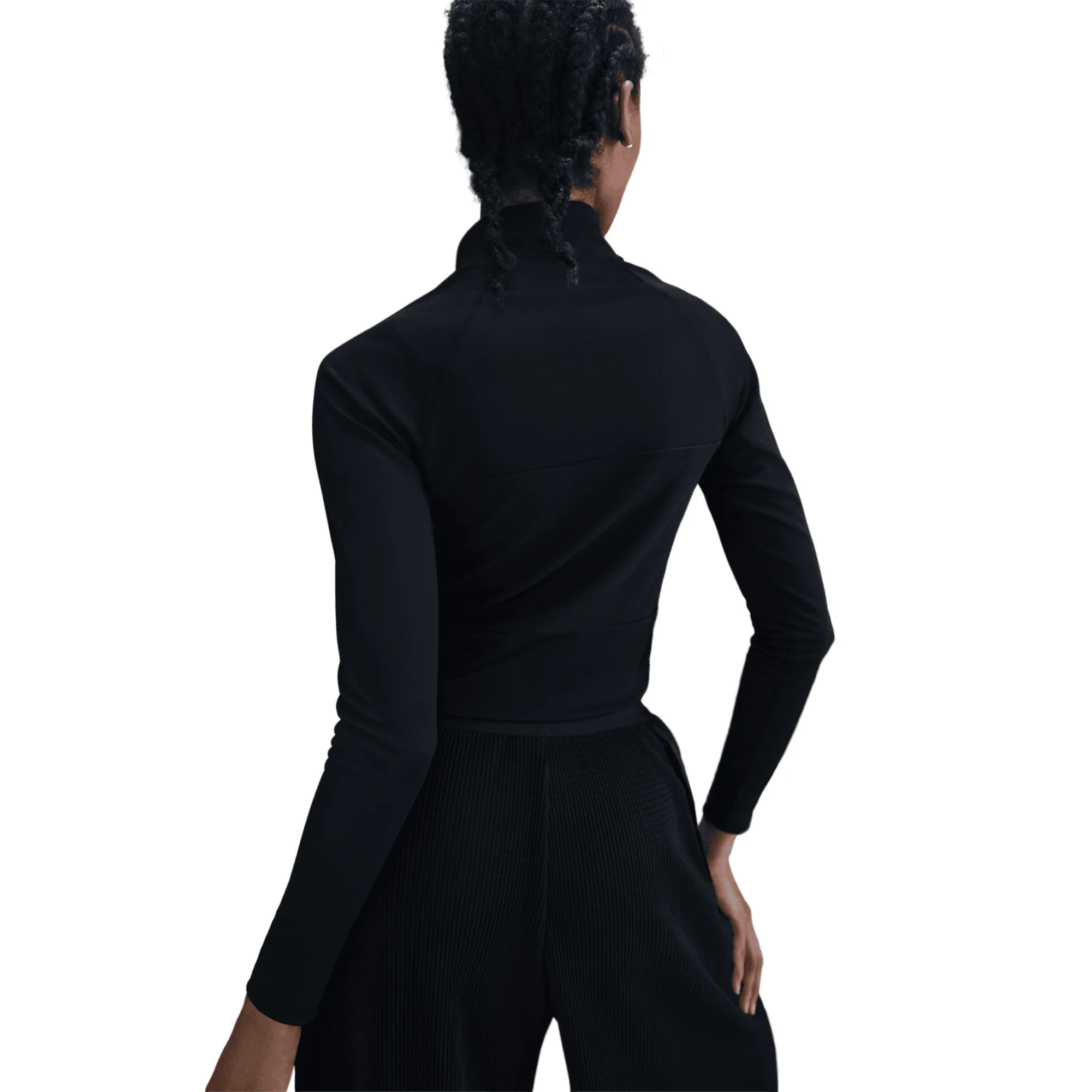 WMNS KOBE DETAILS LS CROP TOP - BLACK - Image 2
