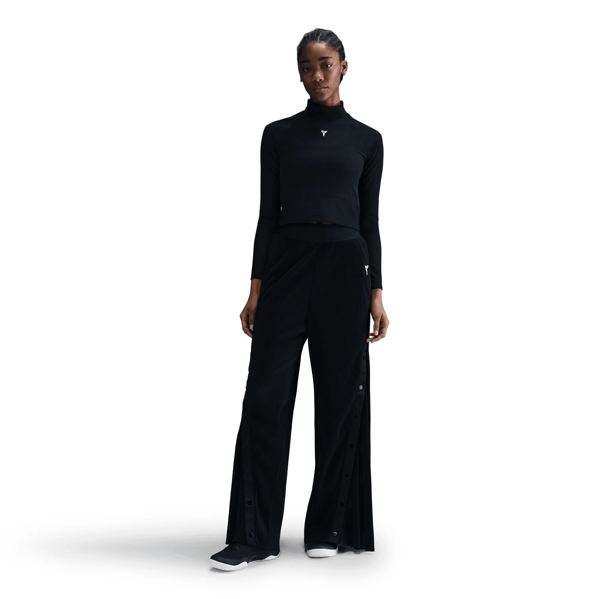 WMNS KOBE DETAILS LS CROP TOP - BLACK - Image 3