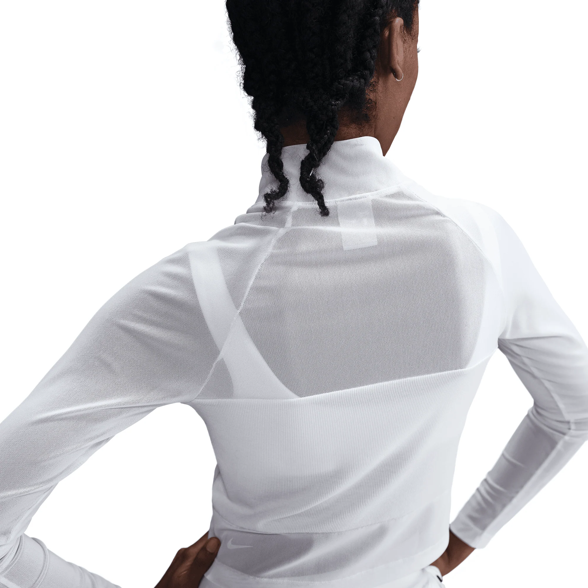 WMNS KOBE DETAILS LS CROP TOP - WHITE - Image 2