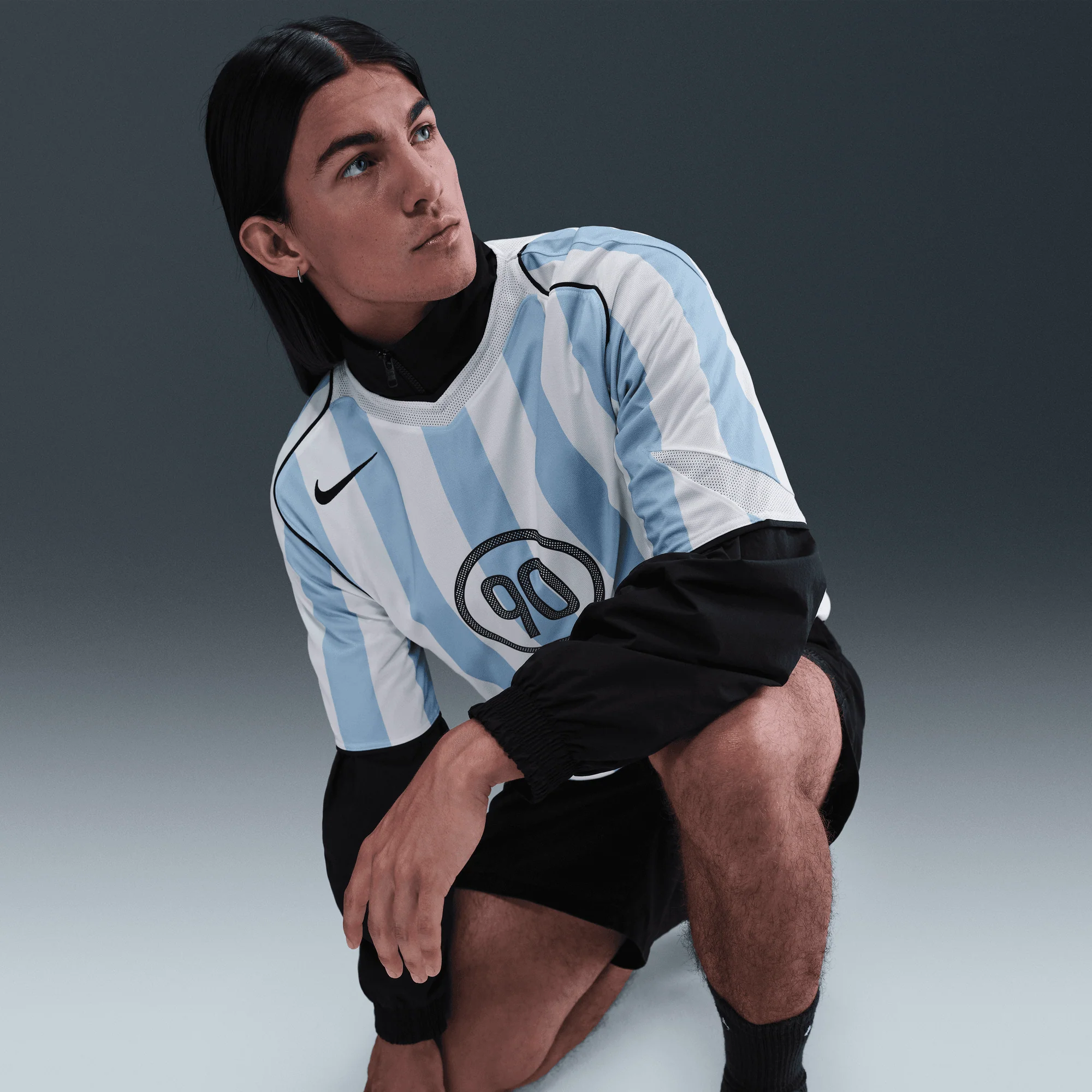 TOTAL 90 DRI-FIT SOCCER JERSEY - PSYCHIC BLUE / WHITE - Image 3