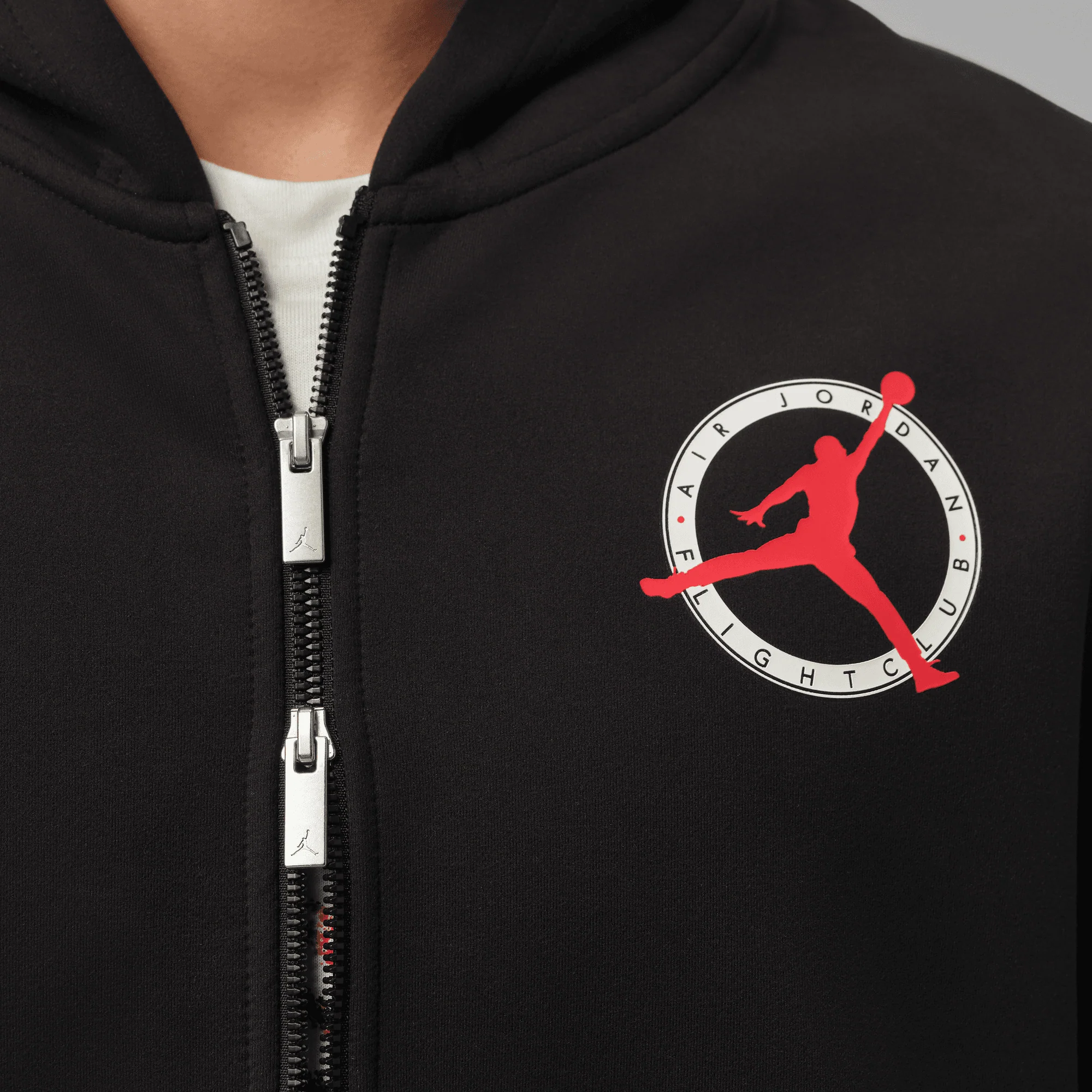JORDAN FLIGHT CLUB FULL-ZIP FLEECE HOODIE - BLACK - Image 5