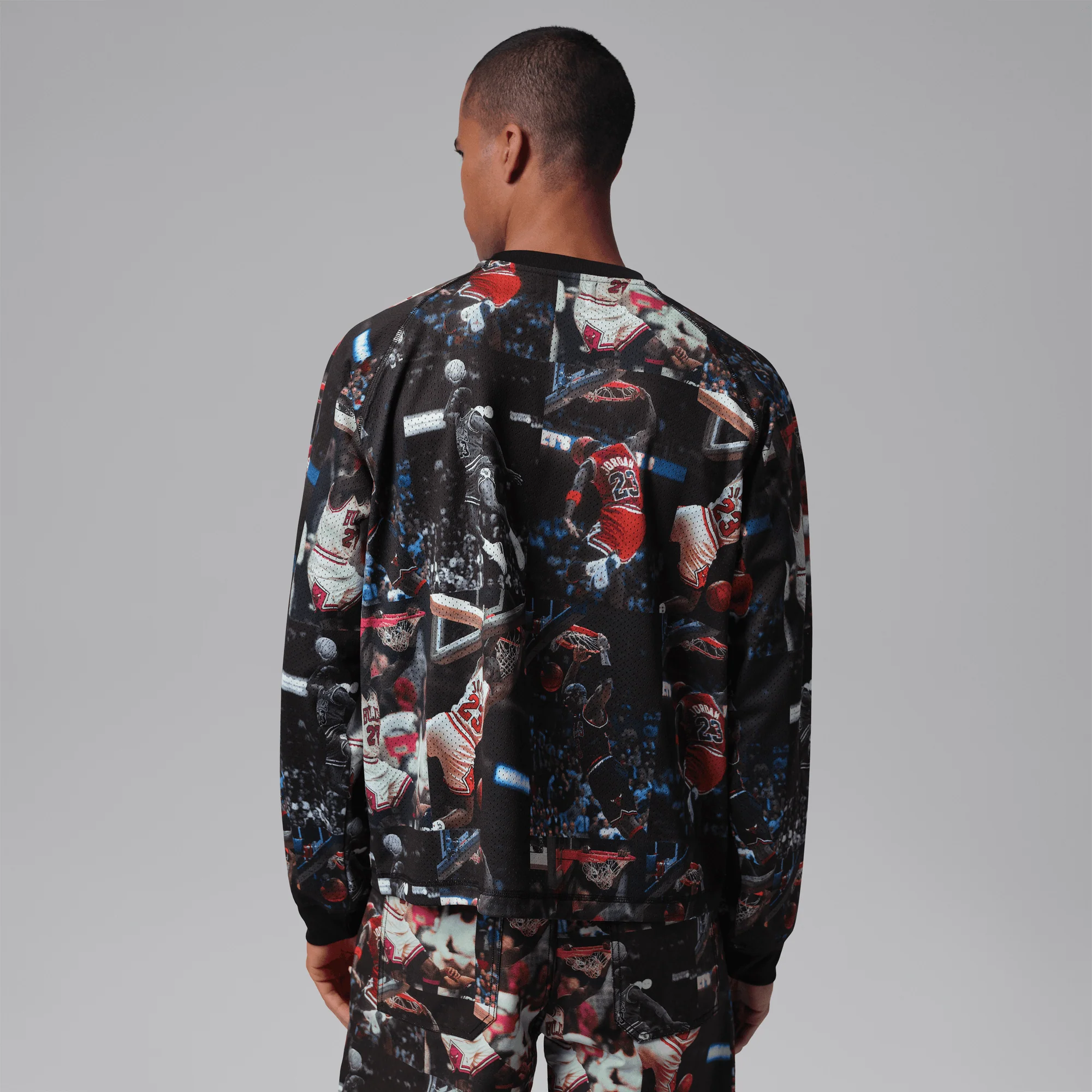 JORDAN FLIGHT PRINTED L/S JERSEY - BLACK / MULTI - Image 2