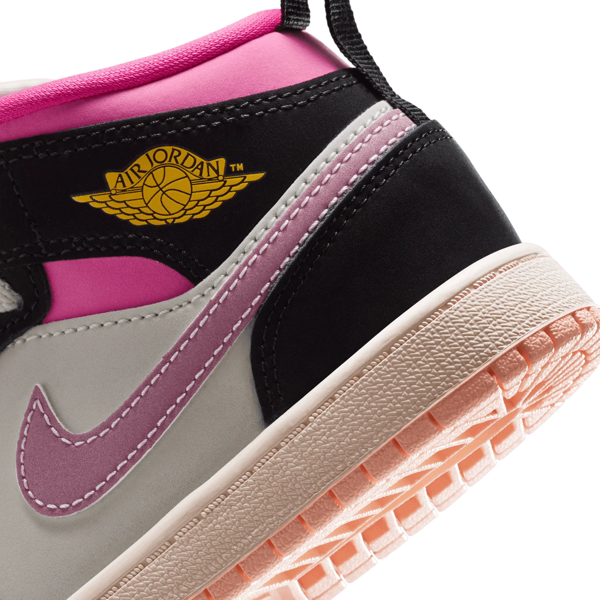 JORDAN 1 MID SE (PS) - BLACK / PINKSICKLE - Image 8