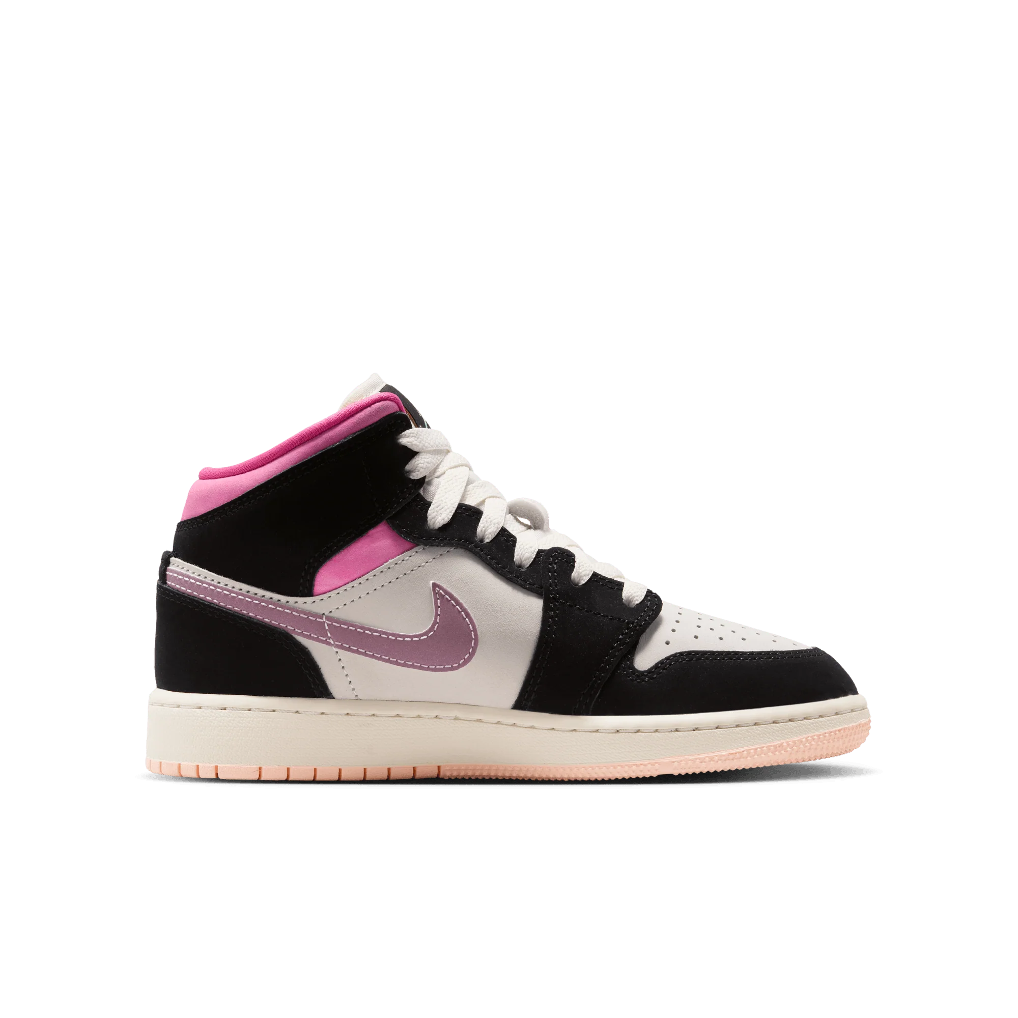 AIR JORDAN 1 MID SE (GS) - BLACK / PINKSICKLE - Image 3