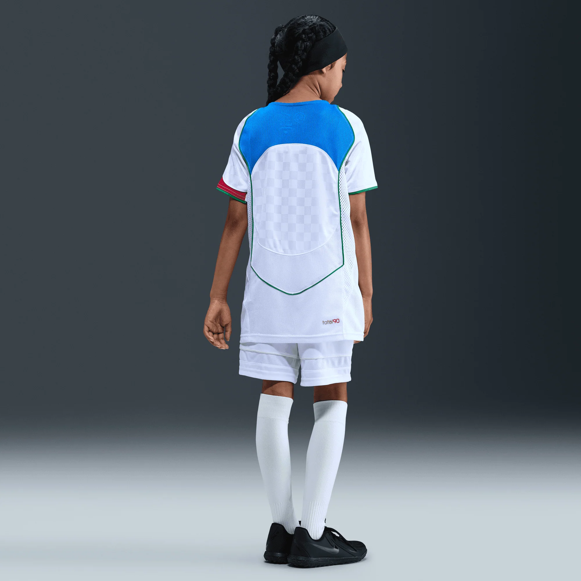 KIDS TOTAL 90 DRI-FIT SOCCER JERSEY - WHITE / ITALY BLUE - Image 4