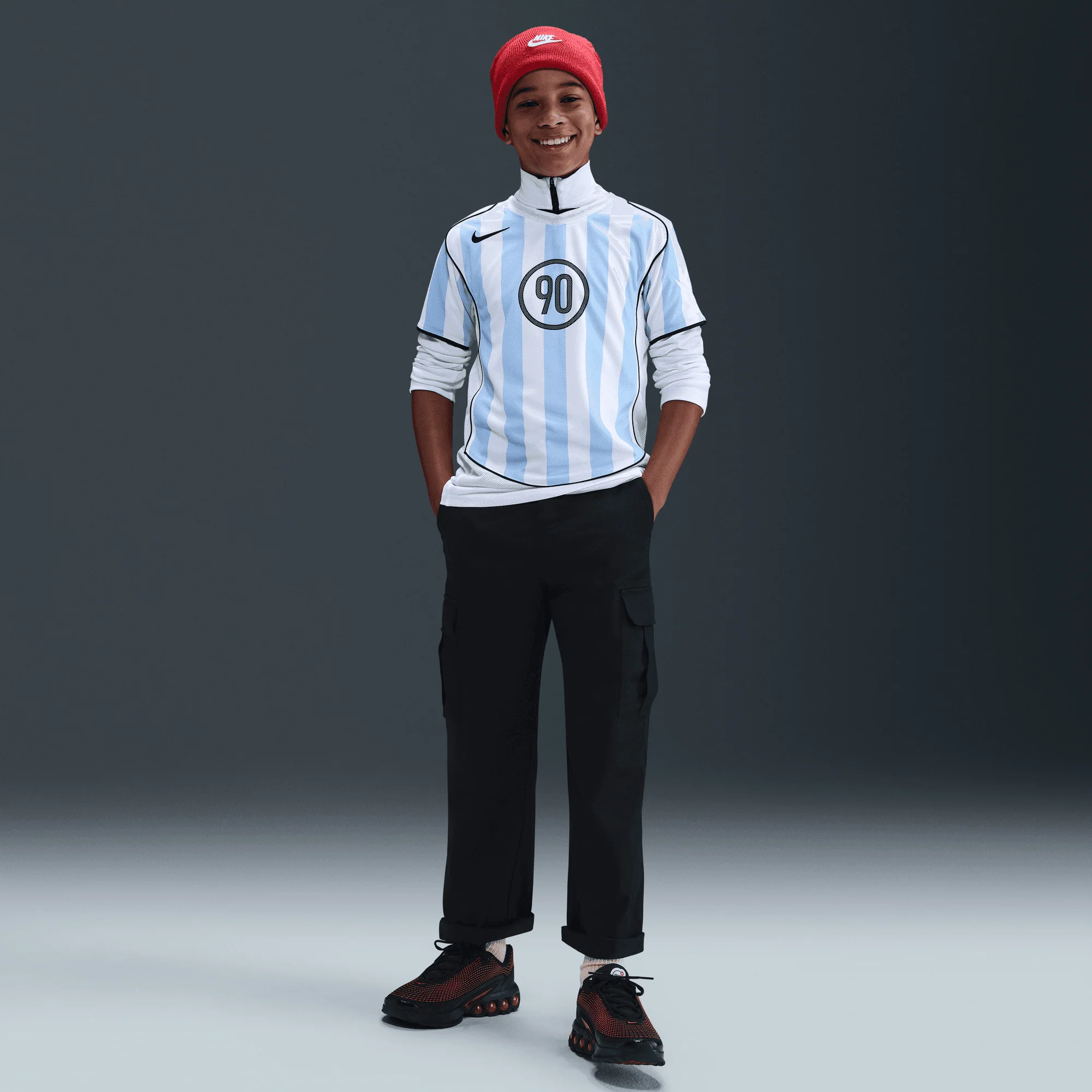 KIDS TOTAL 90 DRI-FIT SOCCER JERSEY - PSYCHIC BLUE / WHITE - Image 3