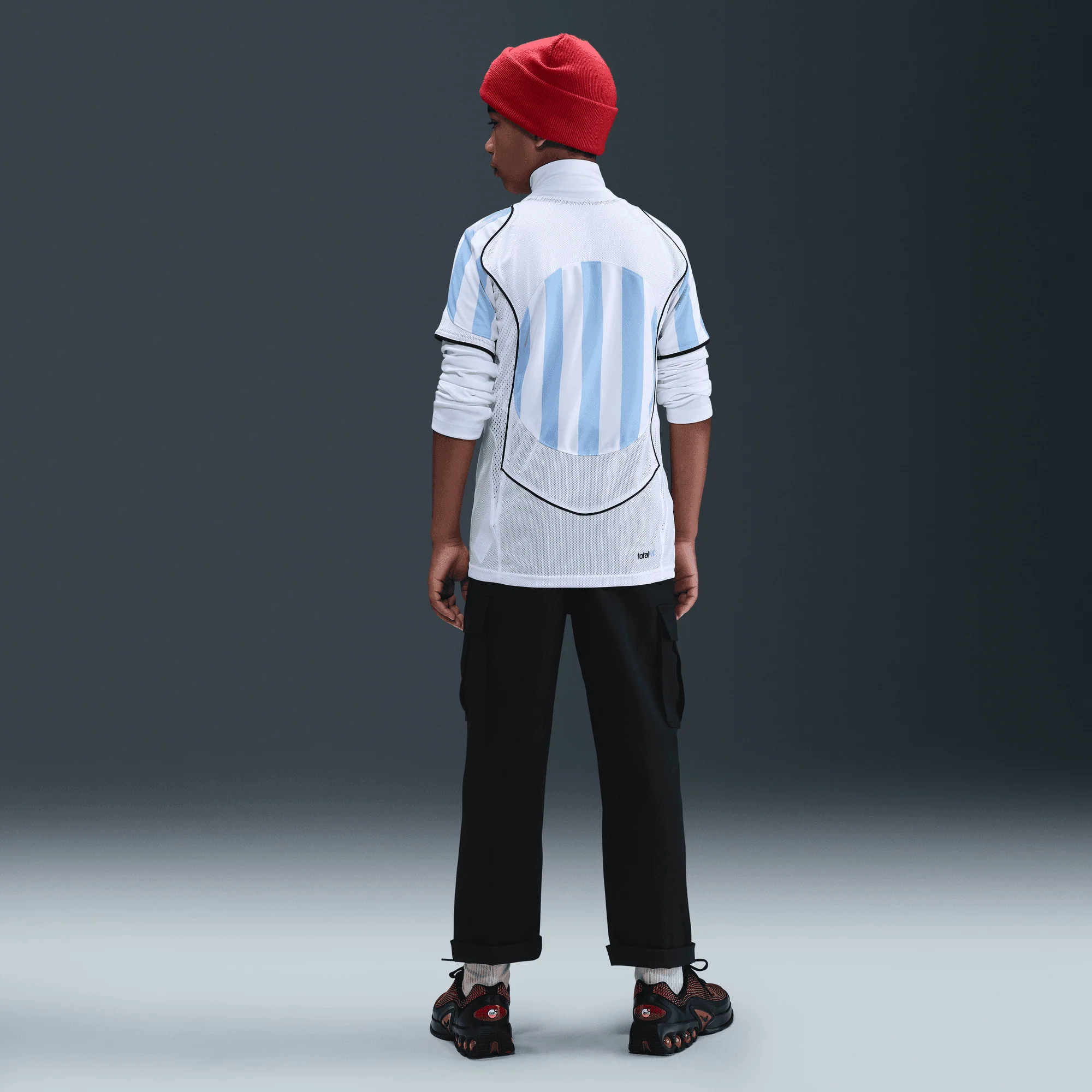 KIDS TOTAL 90 DRI-FIT SOCCER JERSEY - PSYCHIC BLUE / WHITE - Image 4