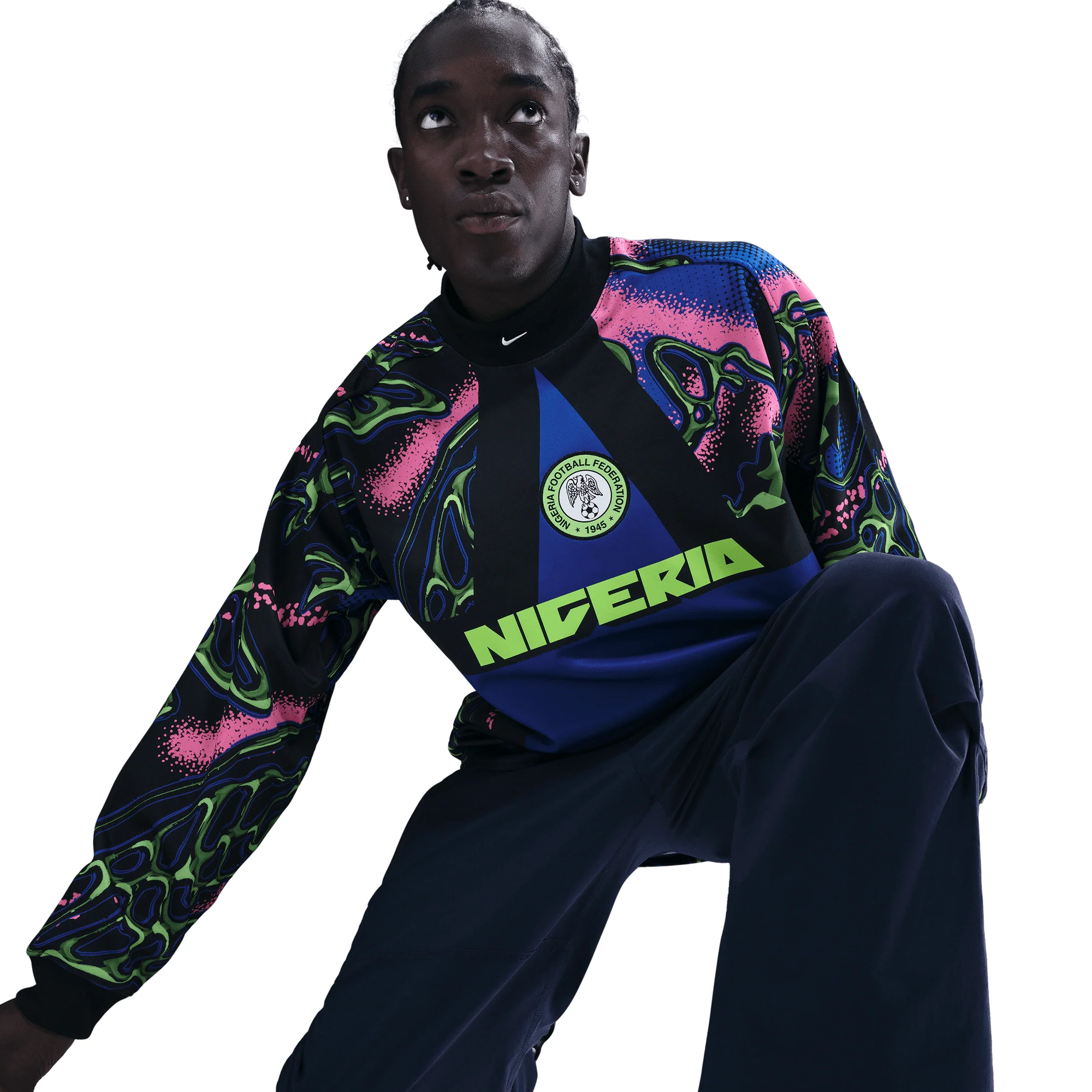 NIGERIA NATIONAL TEAM GOALKEEPER JERSEY LOOSE FIT - BLACK / HYPER PINK - Image 5
