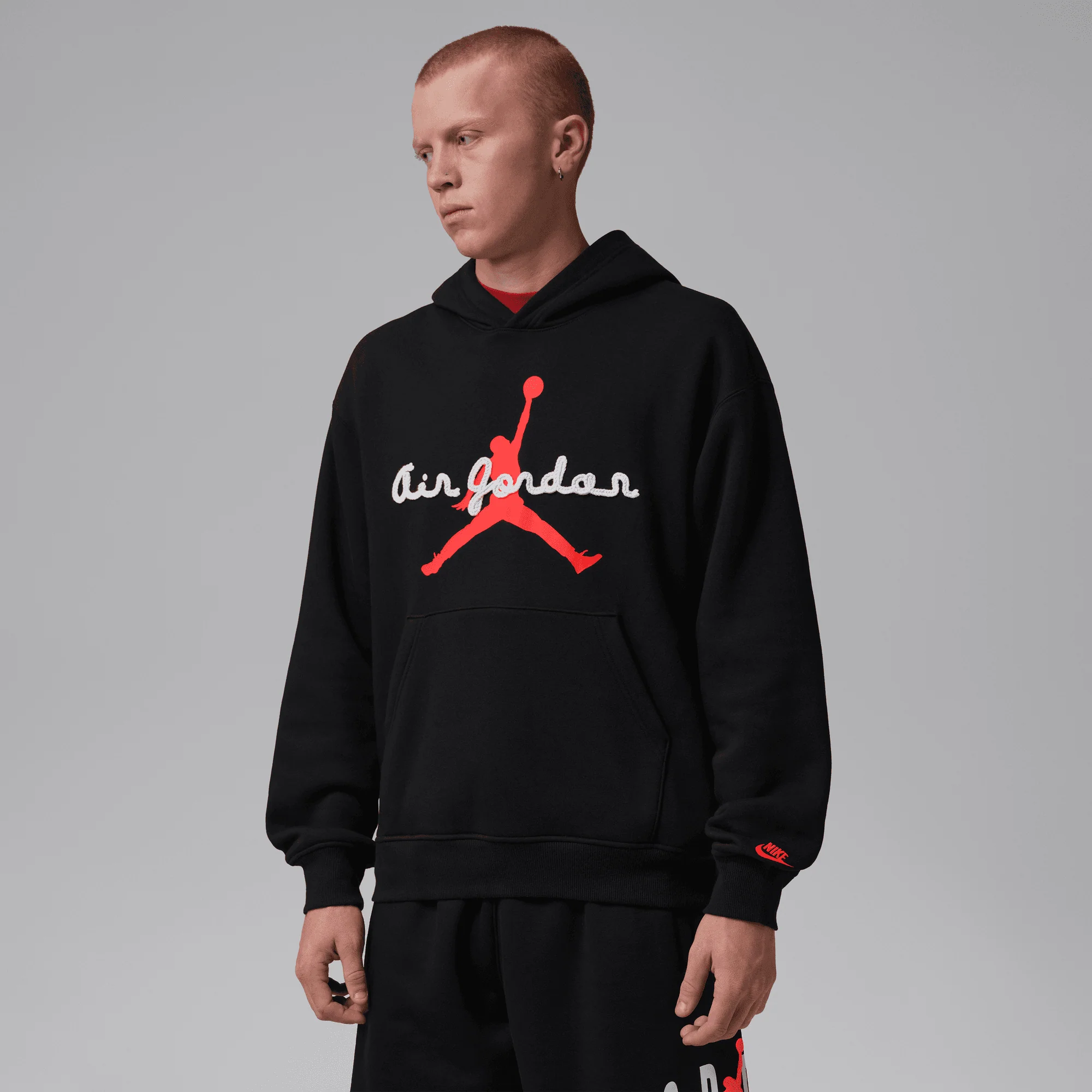 JORDAN BROOKLYN FLEECE HOODIE - BLACK