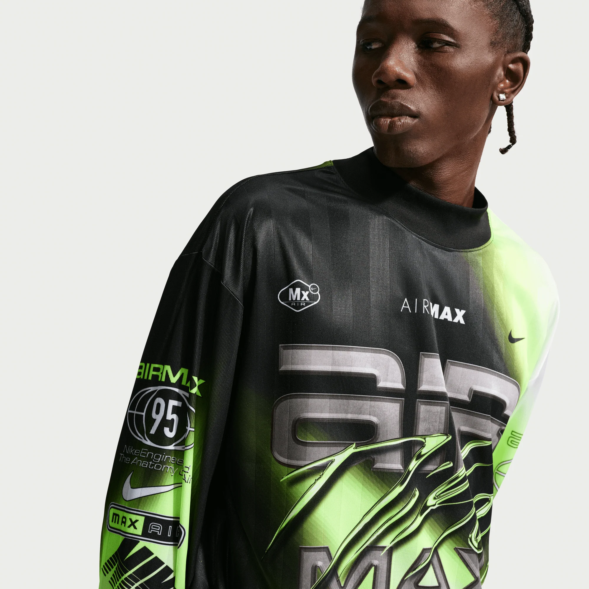 AIR MAX 95 L/S MOTO JERSEY - VOLT / BLACK - Image 3