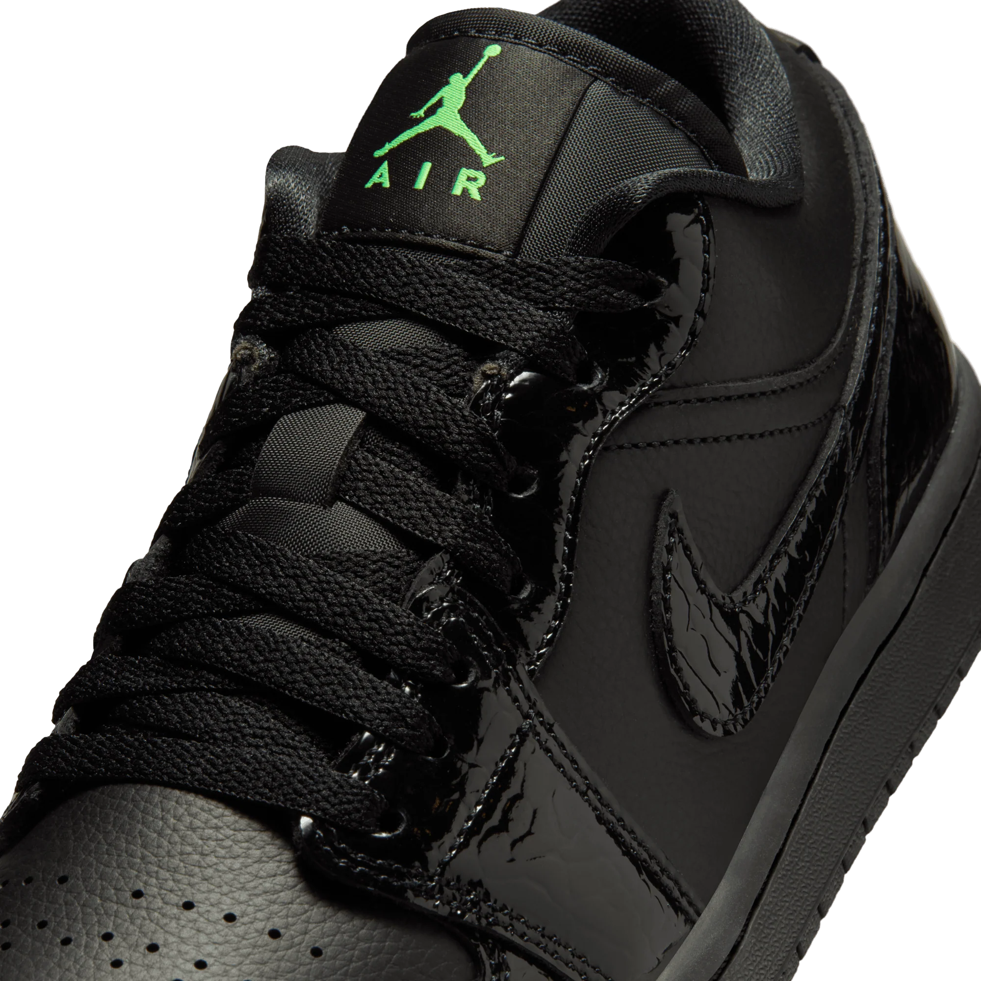 WMNS AIR JORDAN 1 LOW SE - BLACK / SCREAM GREEN - Image 7