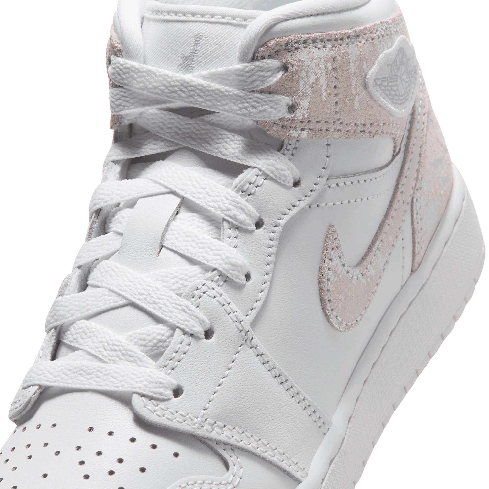 AIR JORDAN 1 MID SE (GS) - WHITE / FIELD SILVER - Image 7