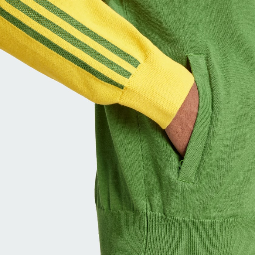 WALES BONNER X ADIDAS NYLON KNIT TRACK JAKCET - BOLD GOLD / CREW GREEN - Image 4