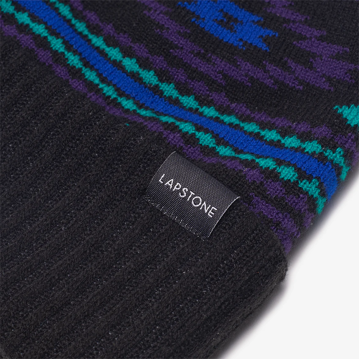LAPSTONE INTARSIA KNIT BEANIE - BLACK - Image 3