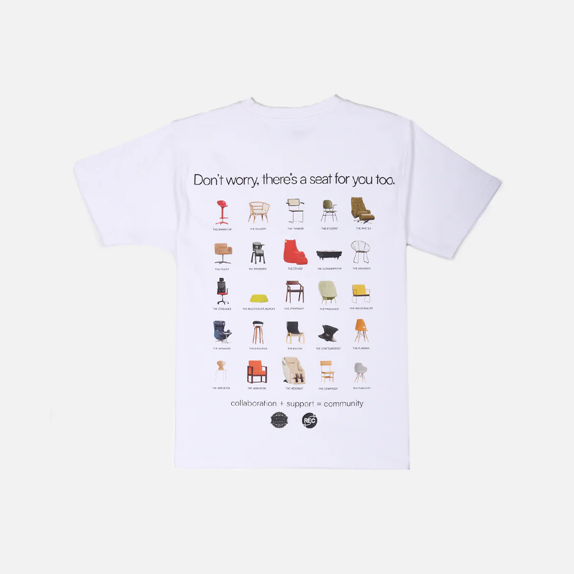REC PHILLY X LAPSTONE "A SEAT AT THE TABLE" TEE - WHITE - Image 2