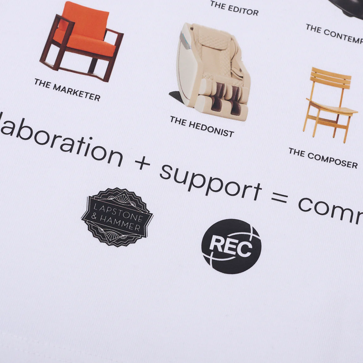 REC PHILLY X LAPSTONE "A SEAT AT THE TABLE" TEE - WHITE - Image 3