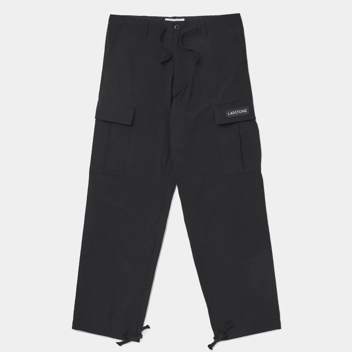 NYLON RELAXED CARGO PANT - BLACK