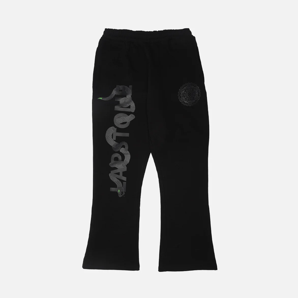 "YEAR OF THE SNAKE" FLARE PANTS - JET BLACK
