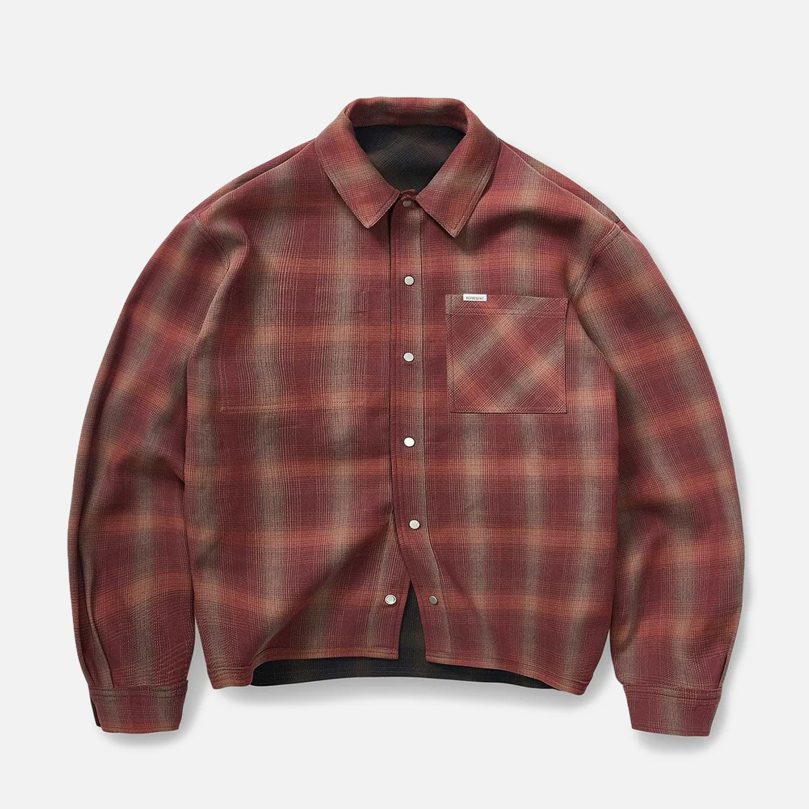 BONDED REVERSIBLE CHECK SHIRT - NERO
