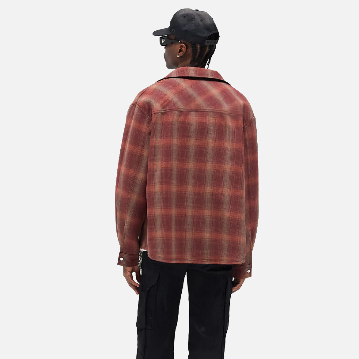 BONDED REVERSIBLE CHECK SHIRT - NERO - Image 4