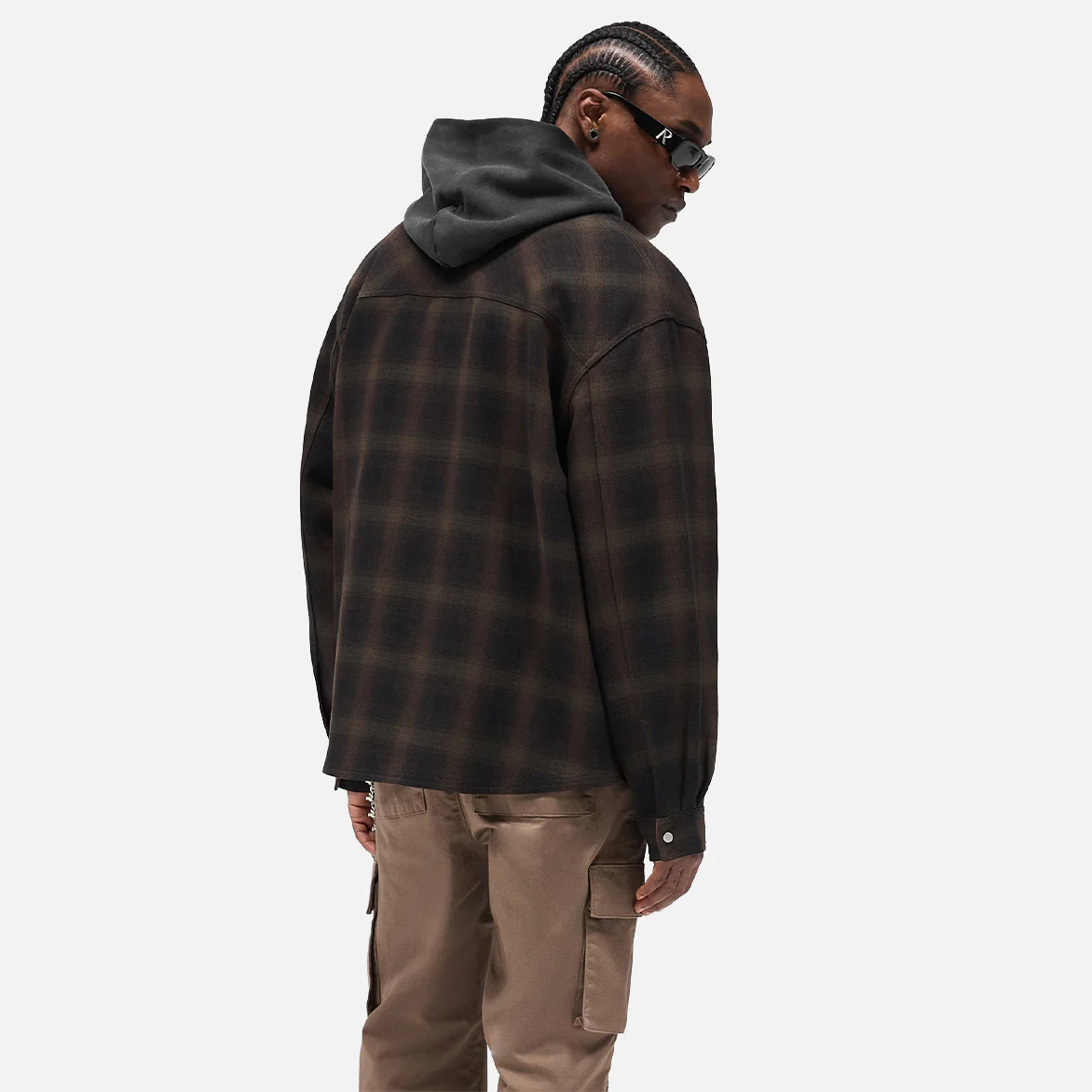 BONDED REVERSIBLE CHECK SHIRT - NERO - Image 6