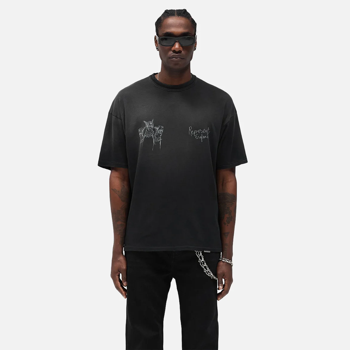 HAND DRAWN THOROUGHBRED DOGS T-SHIRT - AGED BLACK - Image 3