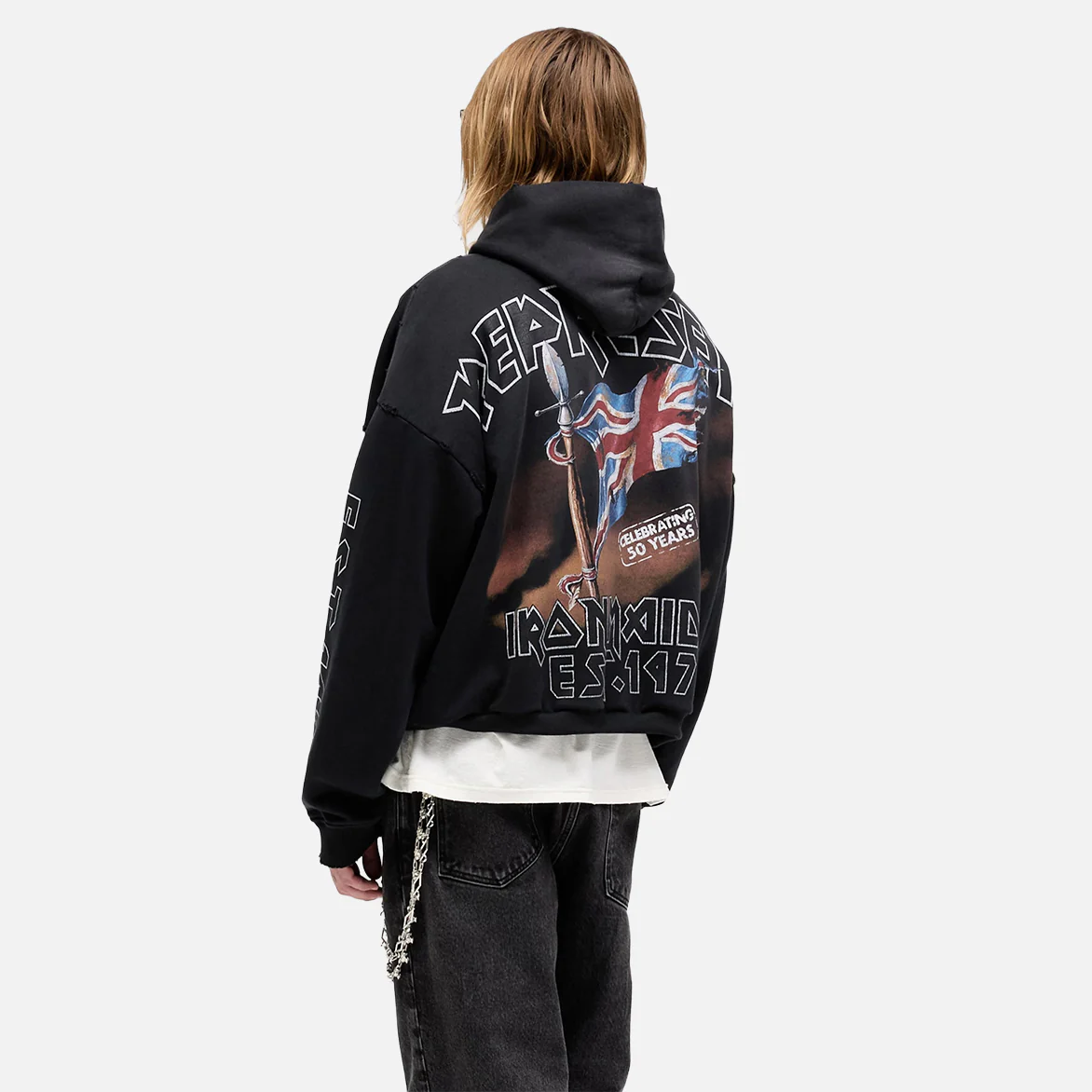 IRON MAIDEN X REPRESENT STEED HOODIE - STAINED BLACK - Image 4